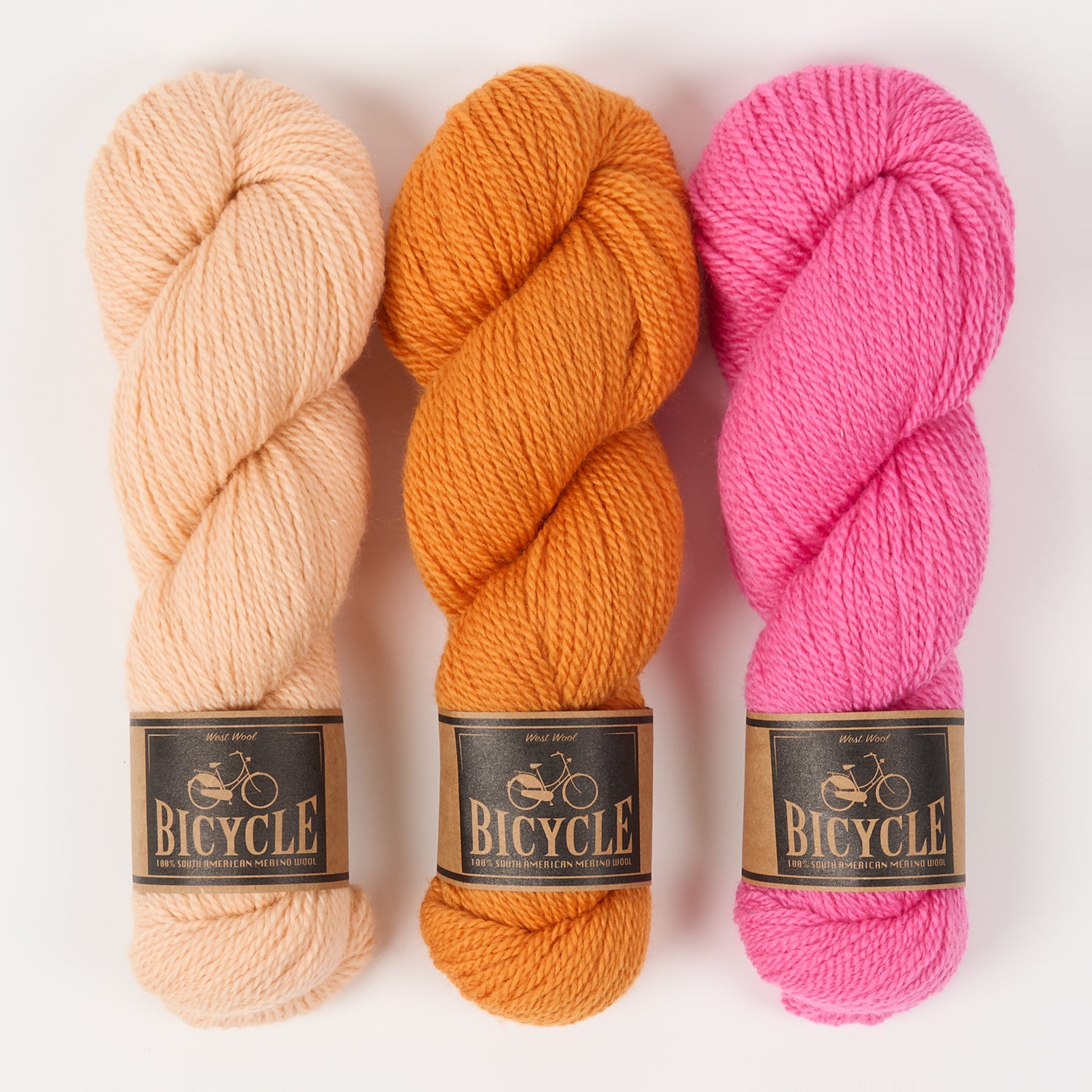 West Wool ORANGE CREAM Merino wool Fingering Quick Kits
