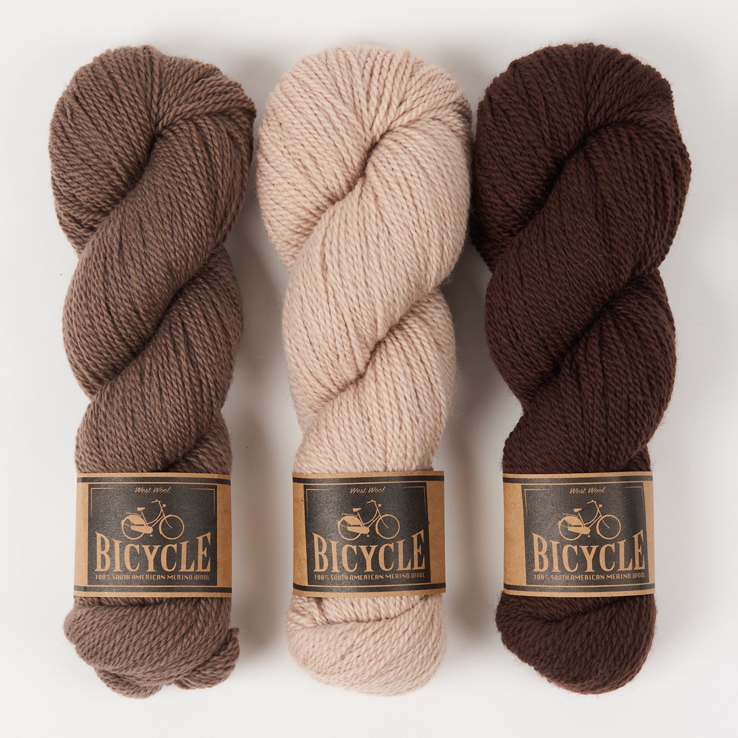 West Wool SANDY COFFEE Merino wool Fingering Quick Kits
