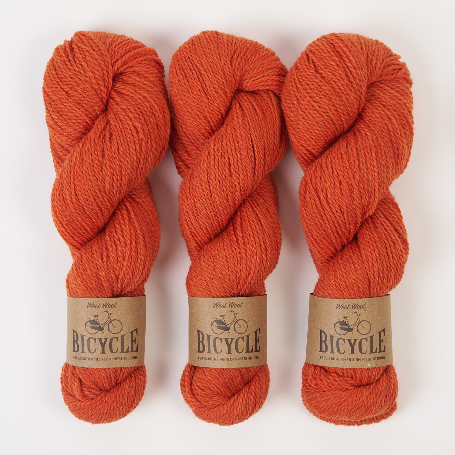 West Wool BICYCLE - BLOOD ORANGE Merino wool Fingering orange Yarn