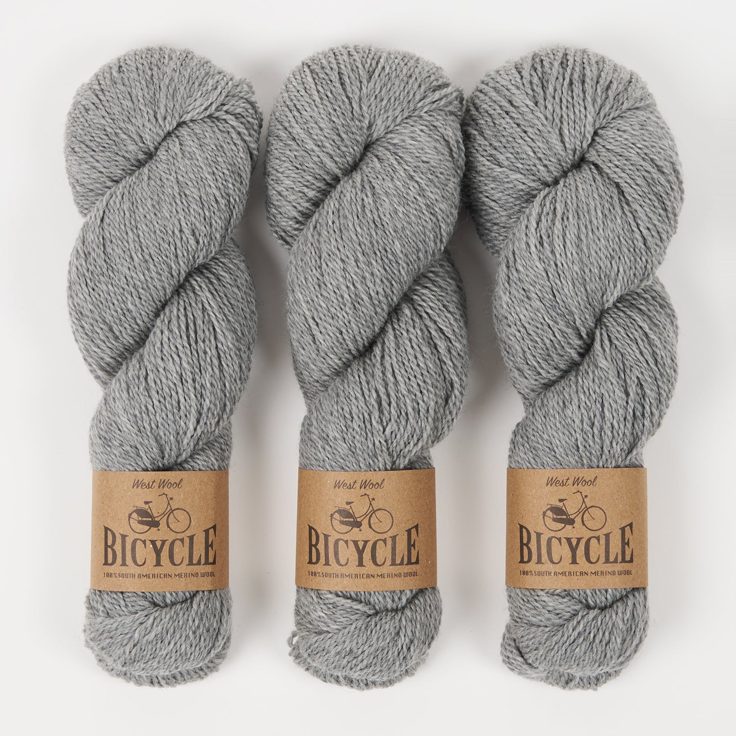 West Wool BICYCLE - CONCRETE Merino wool Fingering grey Yarn