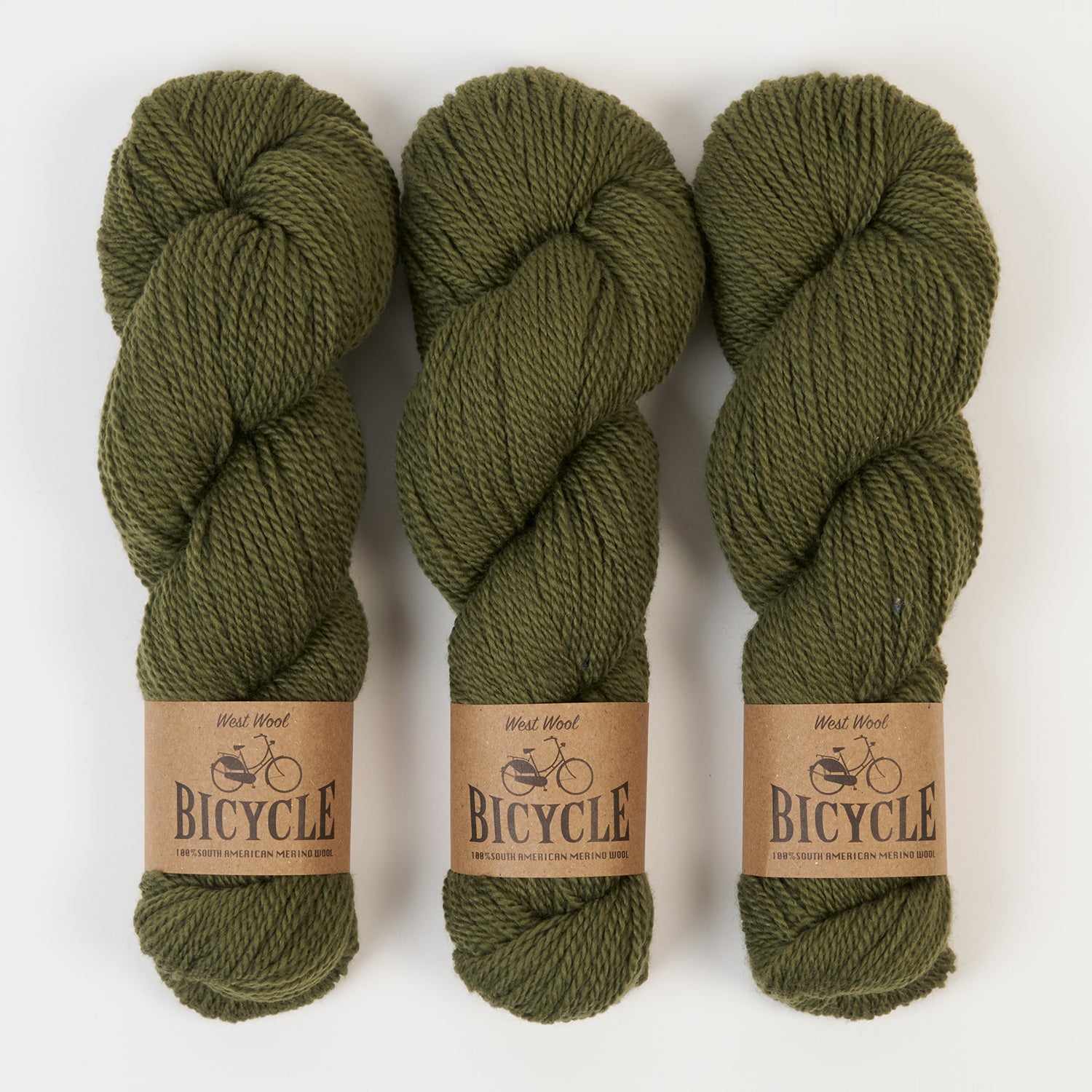 West Wool BICYCLE - CONIFER Merino wool Fingering green Yarn