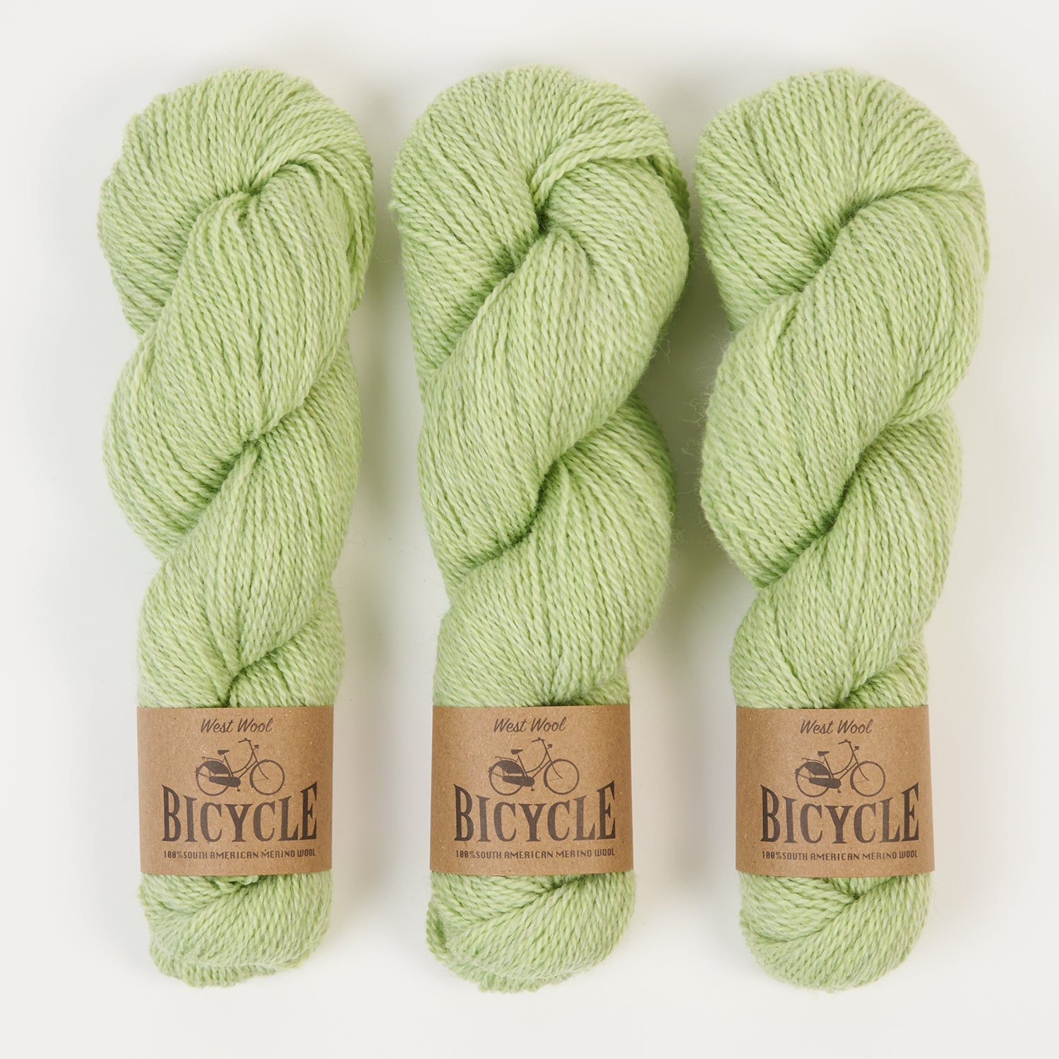 West Wool BICYCLE - CUCUMBER Merino wool Fingering green Yarn