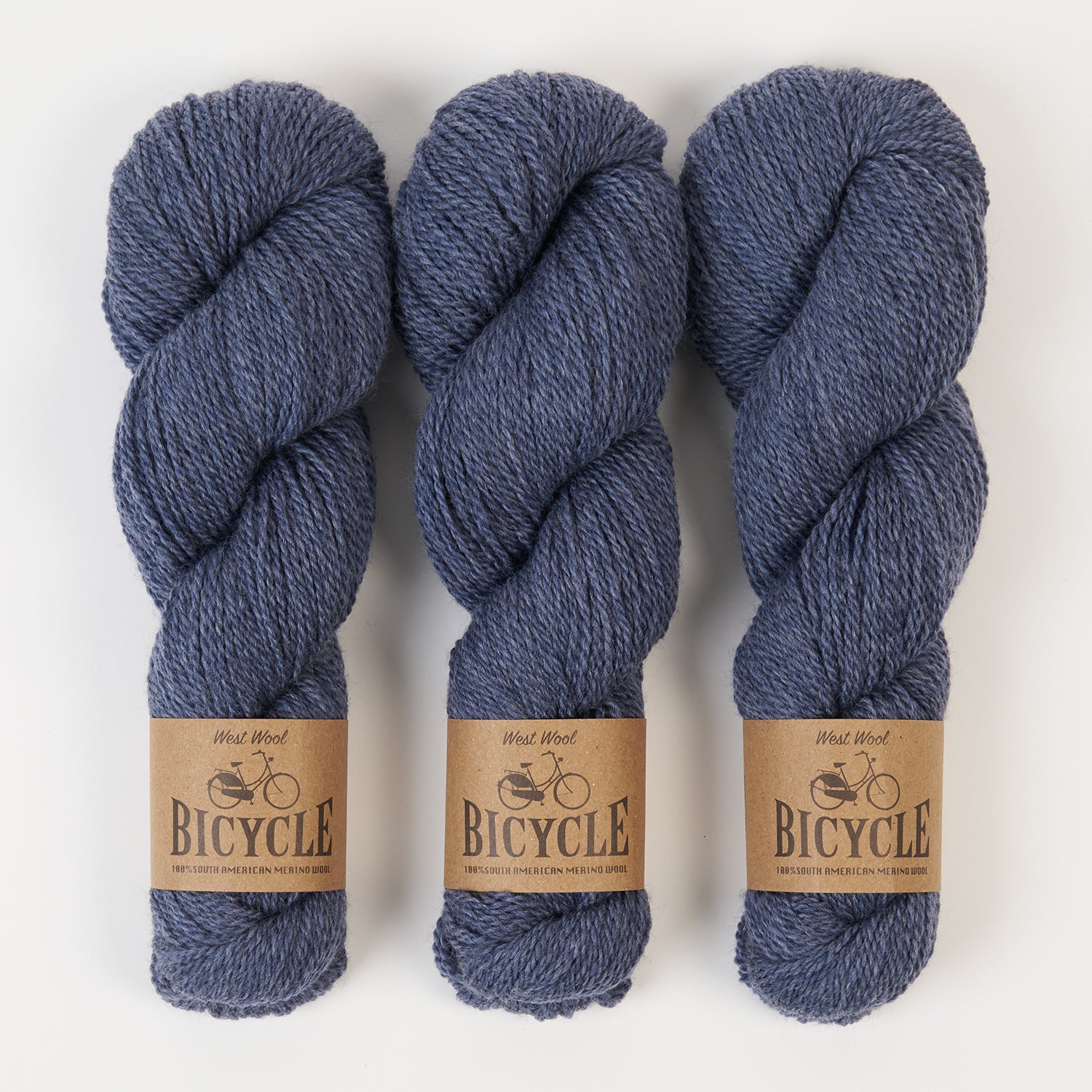 West Wool BICYCLE - DENIM Merino wool Fingering blue Yarn