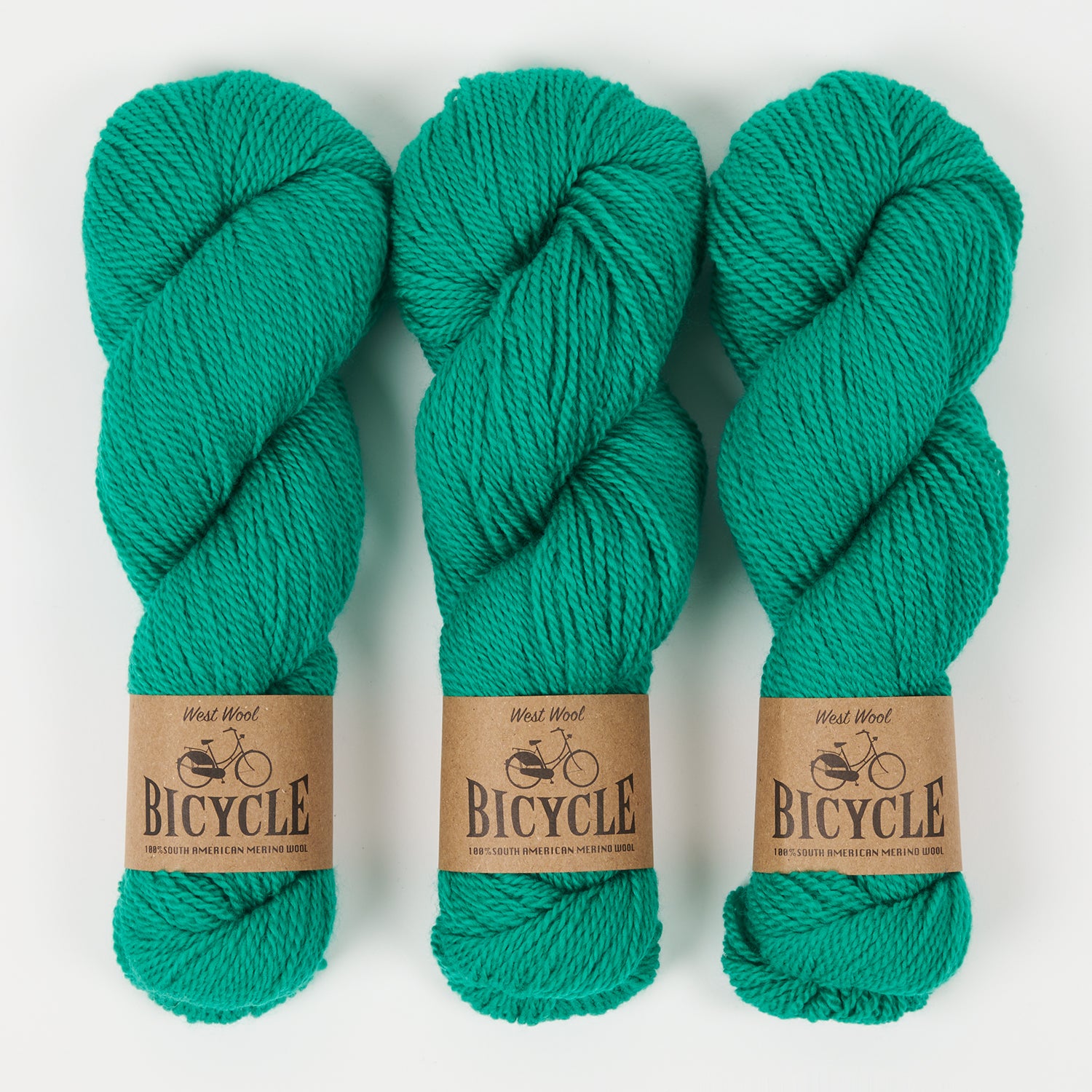 West Wool BICYCLE - EMERALD Merino wool Fingering green Yarn