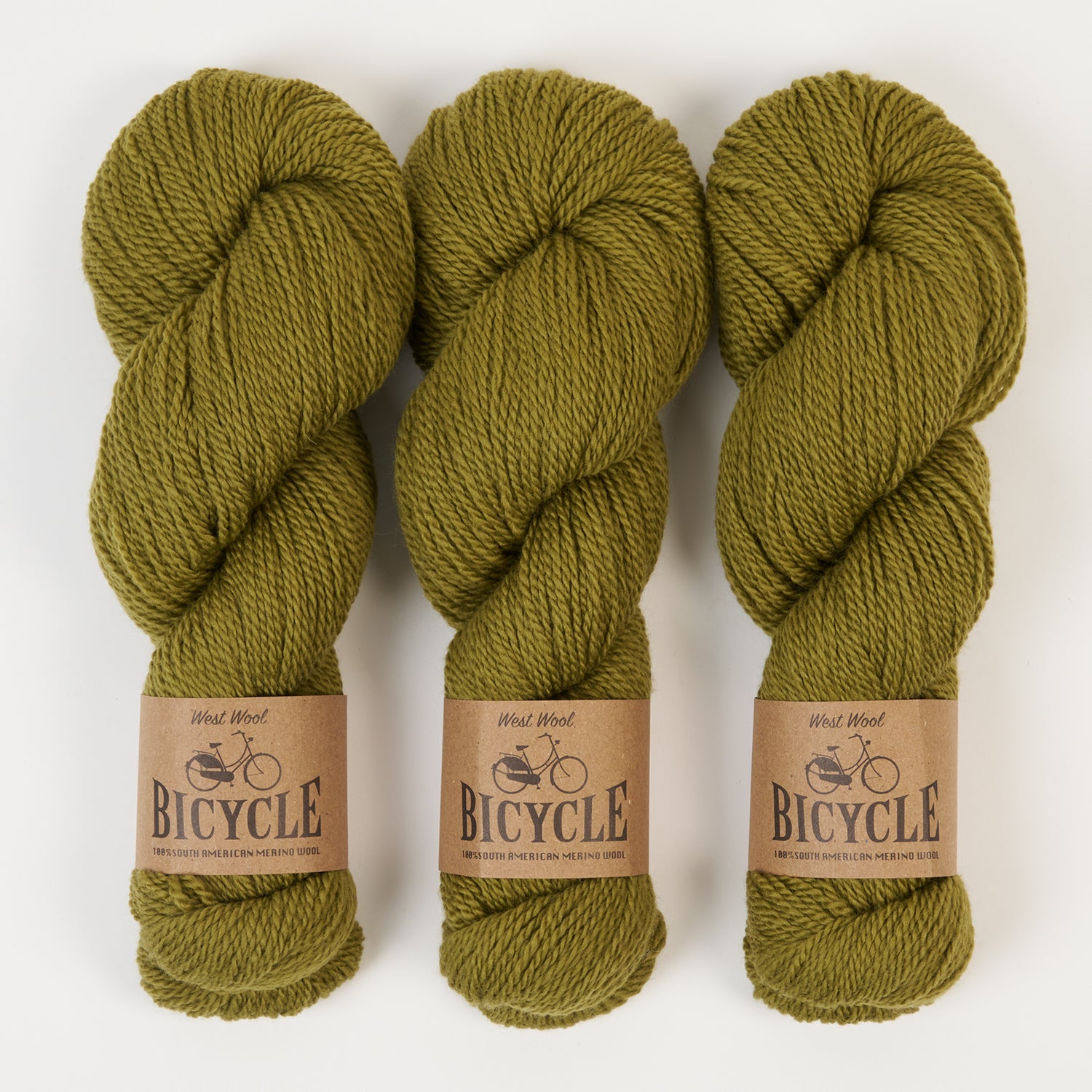 West Wool BICYCLE - FERN Merino wool Fingering green Yarn