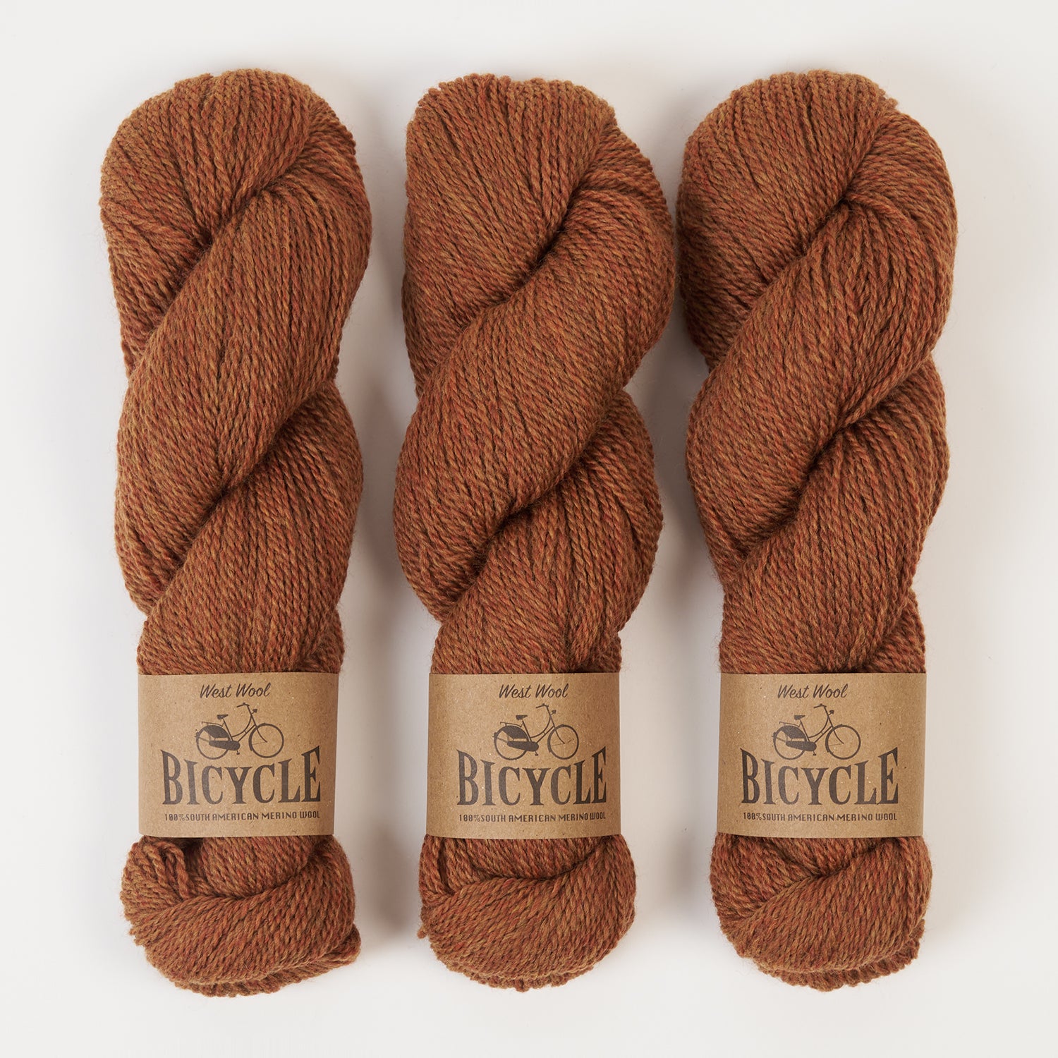 West Wool BICYCLE - FOXY Merino wool Fingering brown Yarn