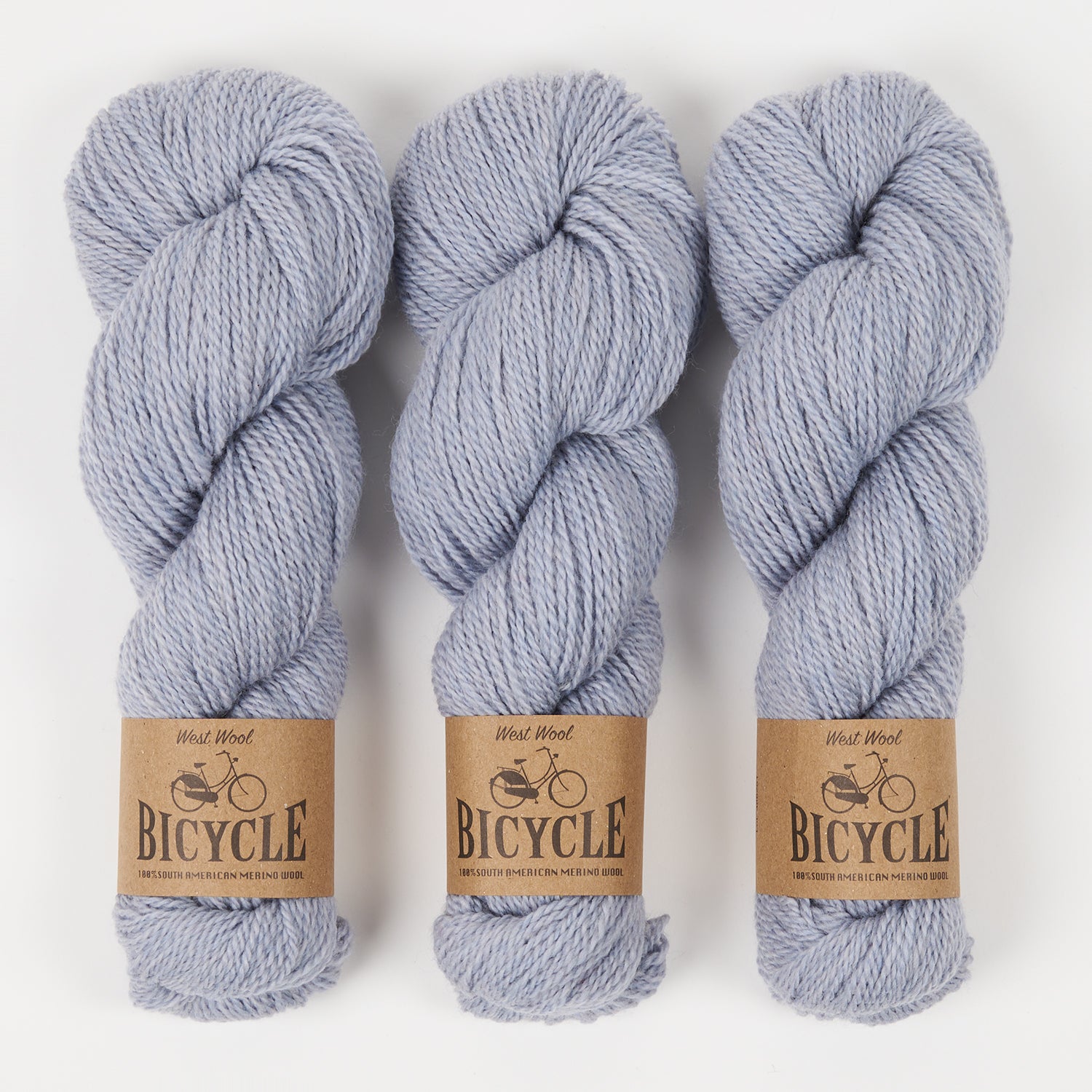 West Wool BICYCLE - FROST Merino wool Fingering grey blue Yarn