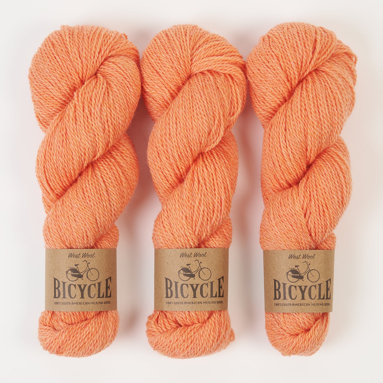 West Wool BICYCLE - GRAPEFRUIT Merino wool Fingering orange Yarn