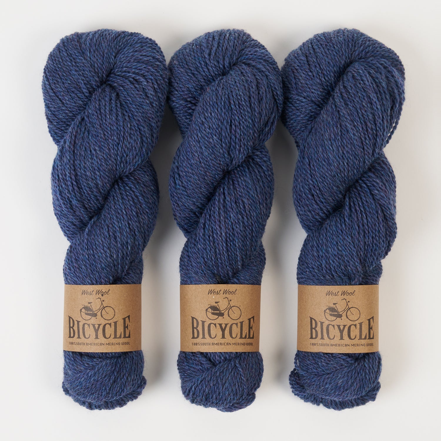 West Wool BICYCLE - MIDNIGHT Merino wool Fingering blue Yarn