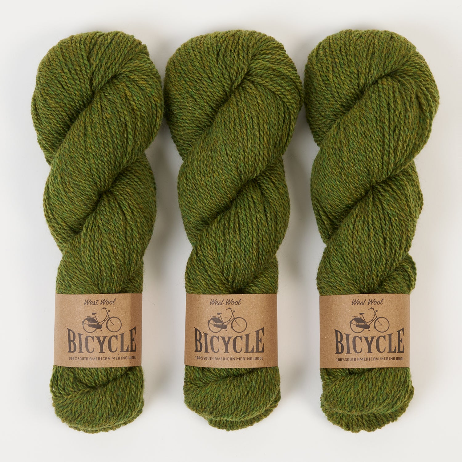 West Wool BICYCLE - MOSS Merino wool Fingering green Yarn