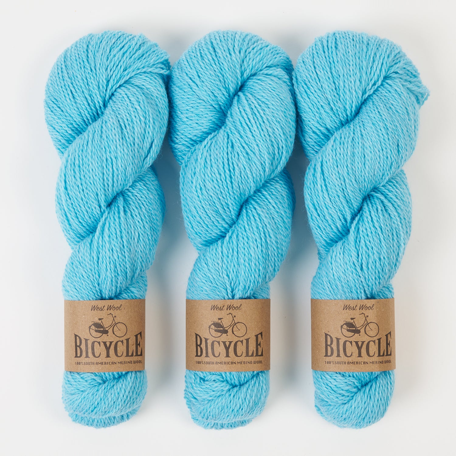 West Wool BICYCLE - POOL Merino wool Fingering blue turquoise Yarn