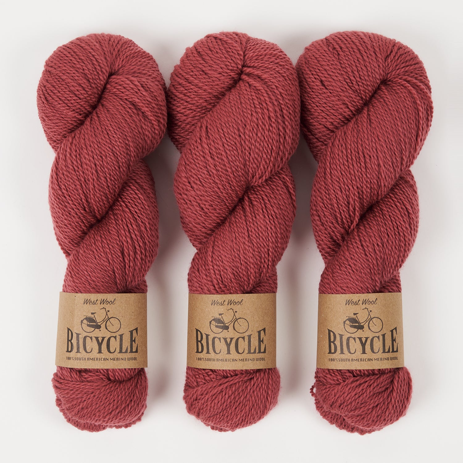 West Wool BICYCLE - RHUBARB Merino wool Fingering red Yarn