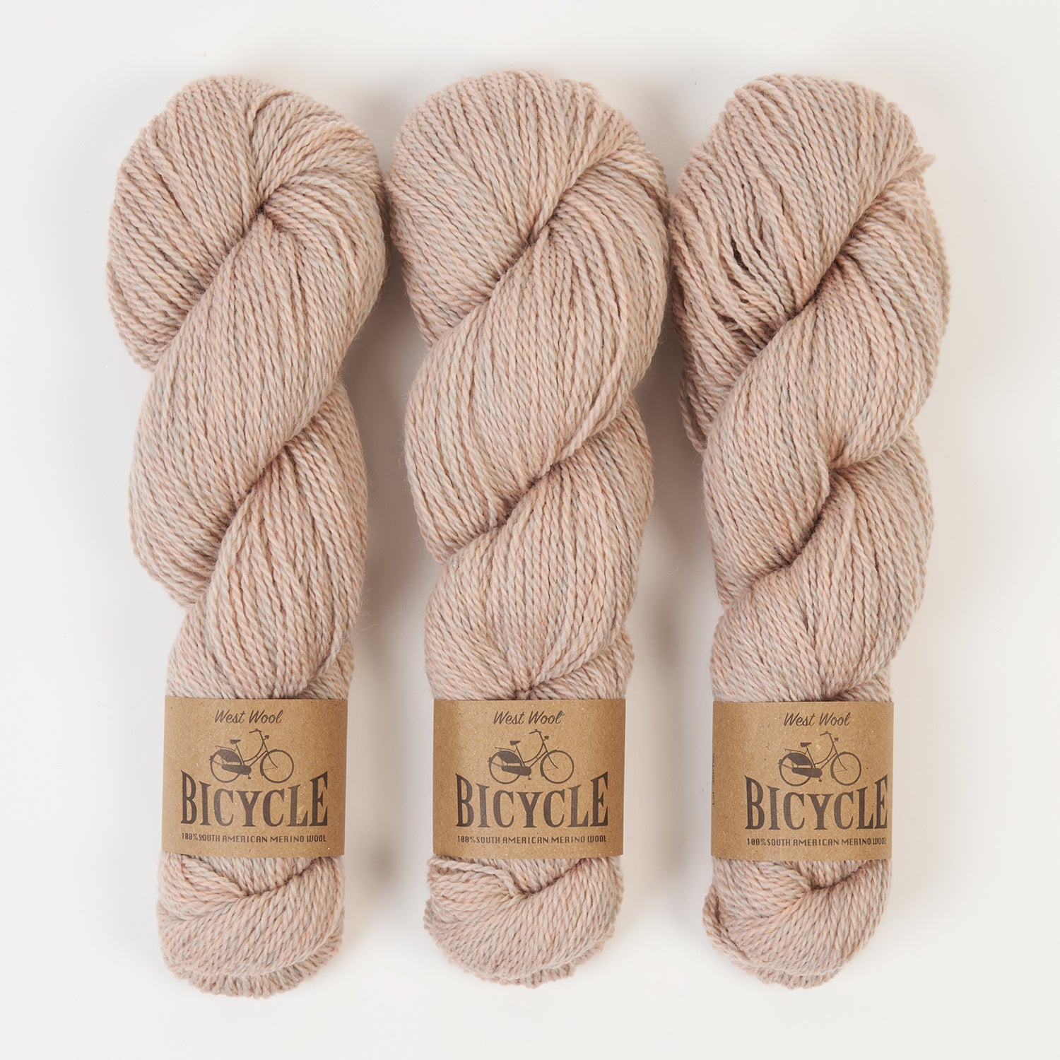 West Wool BICYCLE - SEASHELL Merino wool Fingering beige pink Yarn