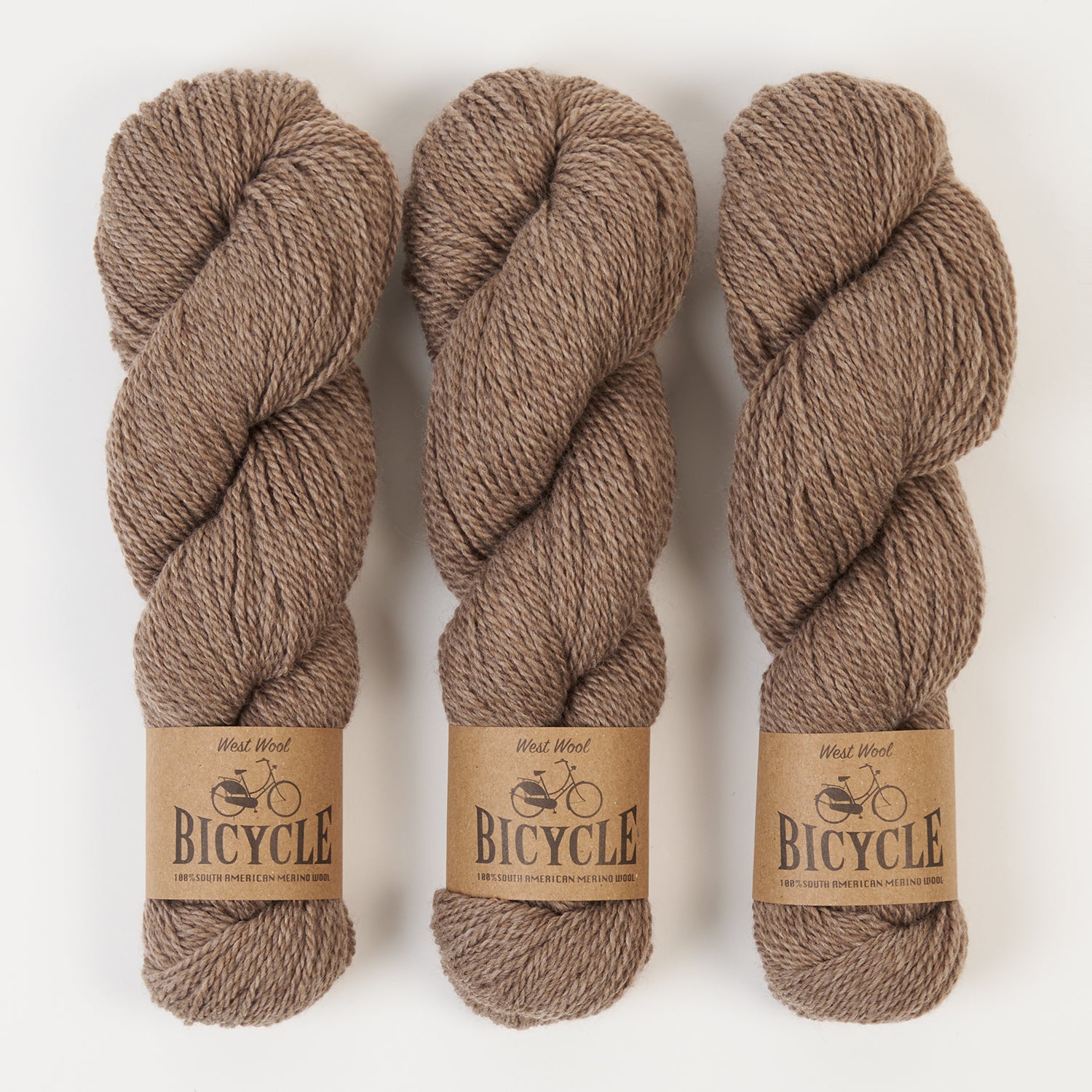 West Wool BICYCLE - SINGEL Merino wool Fingering brown Yarn