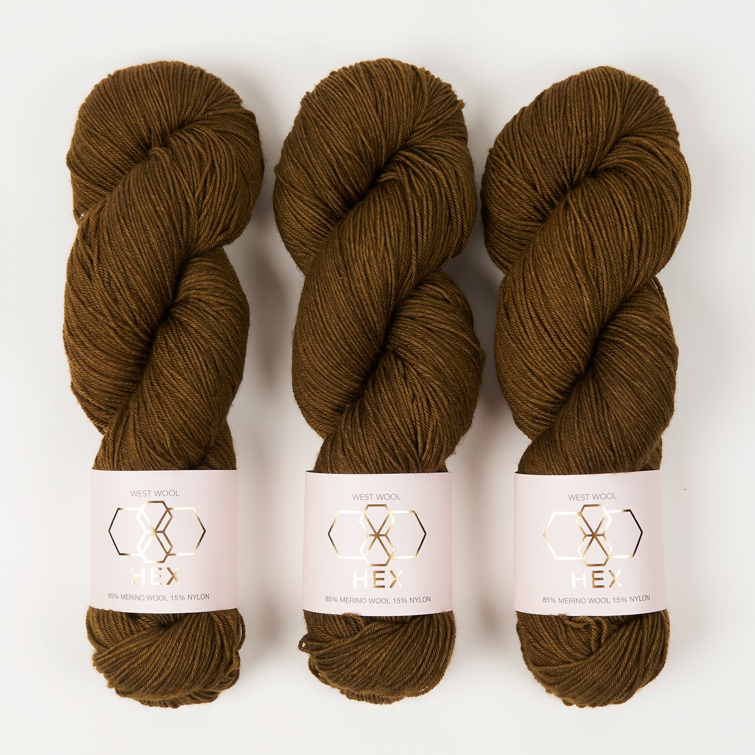 West Wool HEX - BANANA BREAD Merino wool Nylon Fingering brown Yarn