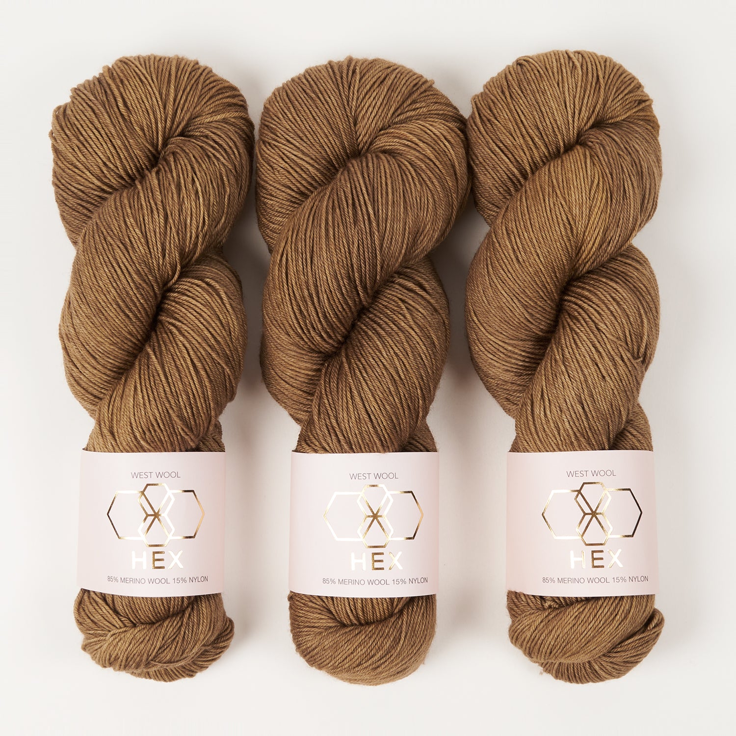 West Wool HEX - BISCUIT Merino wool Nylon Fingering brown Yarn
