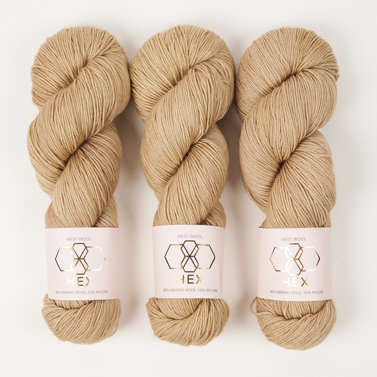 West Wool HEX - CASTLE Merino wool Nylon Fingering beige Yarn