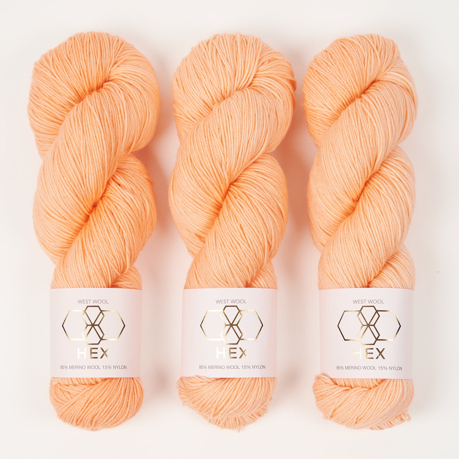 West Wool HEX - CHIFFON Merino wool Nylon Fingering coral Yarn