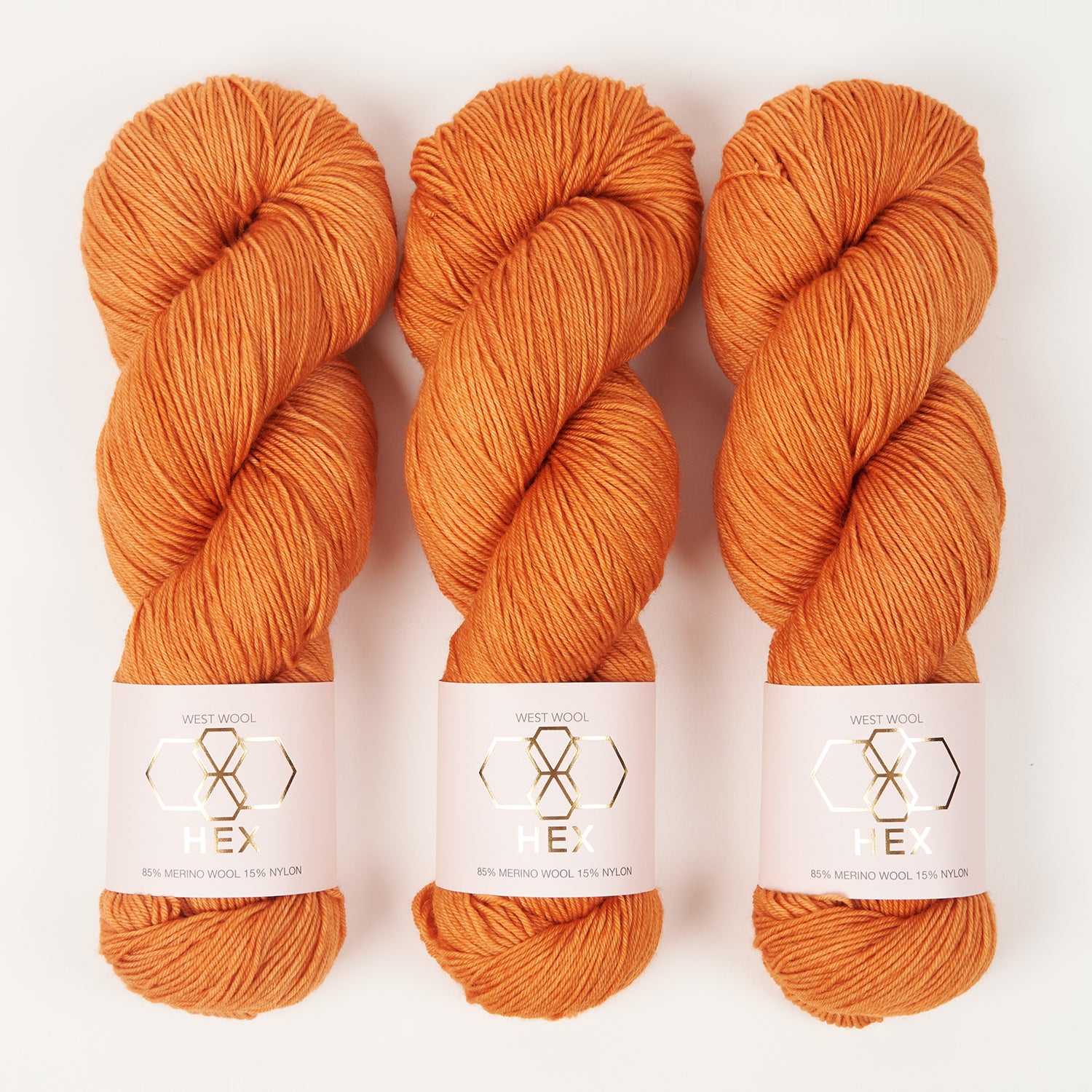 West Wool HEX - CRAB WALK Merino wool Nylon Fingering orange Yarn