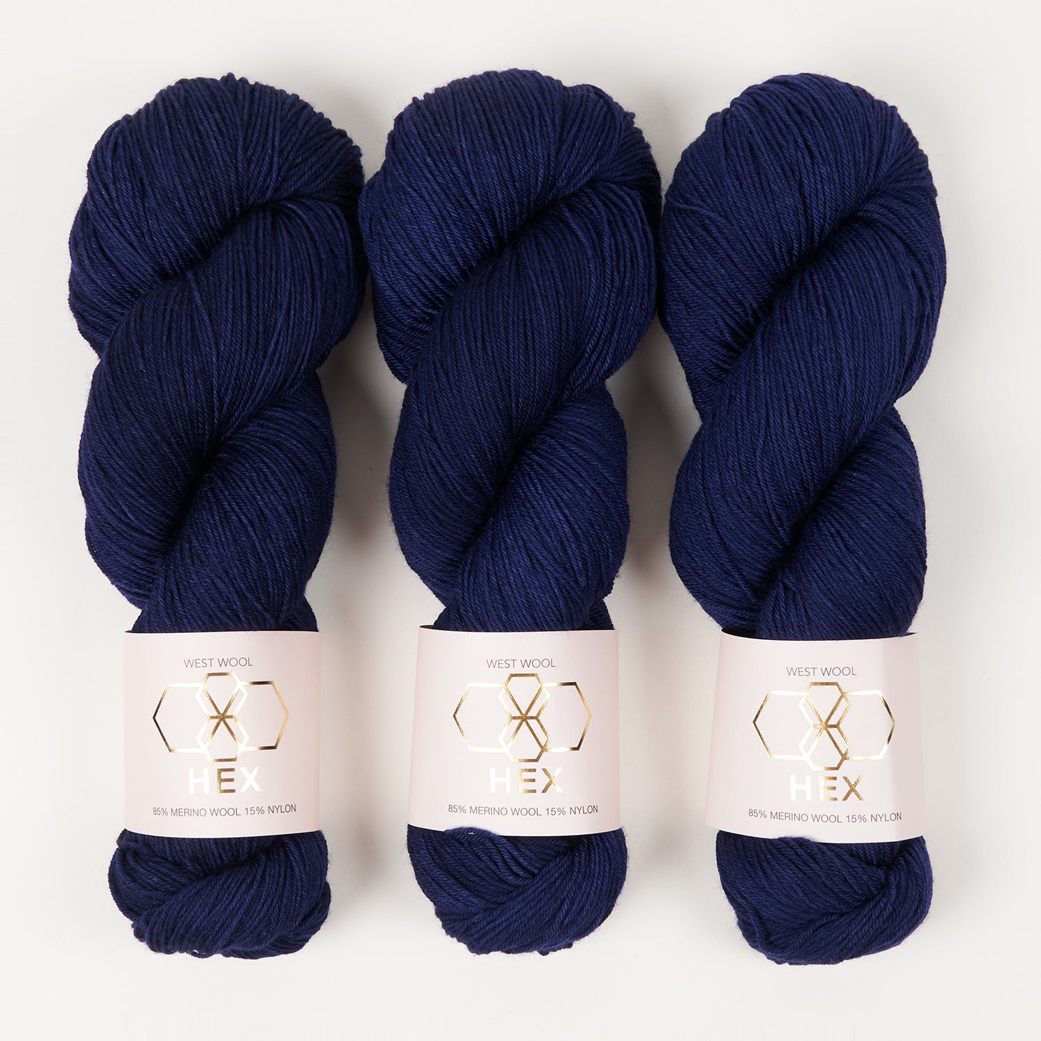 West Wool HEX - DISCO Merino wool Nylon Fingering blue Yarn