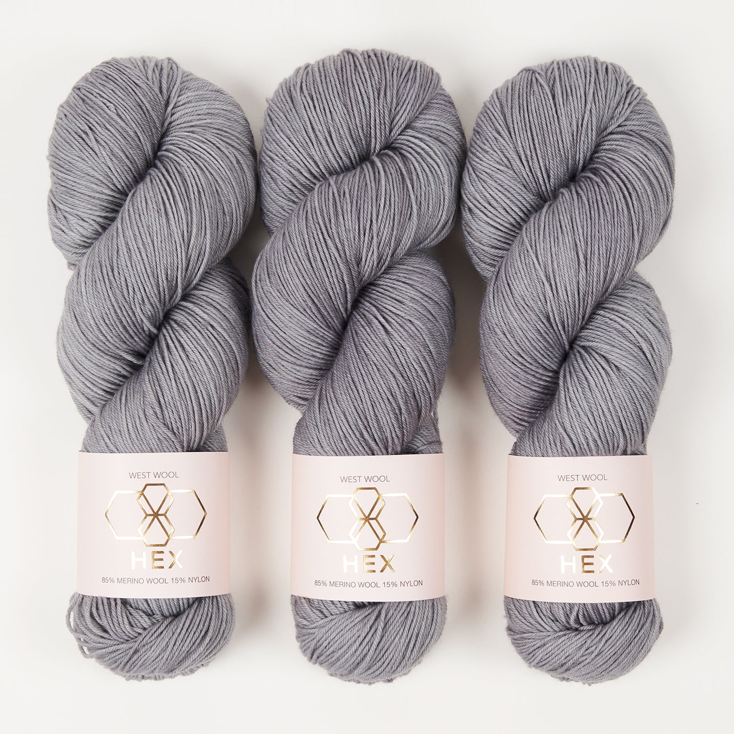 West Wool HEX - GREYKJAVIK Merino wool Nylon Fingering grey Yarn