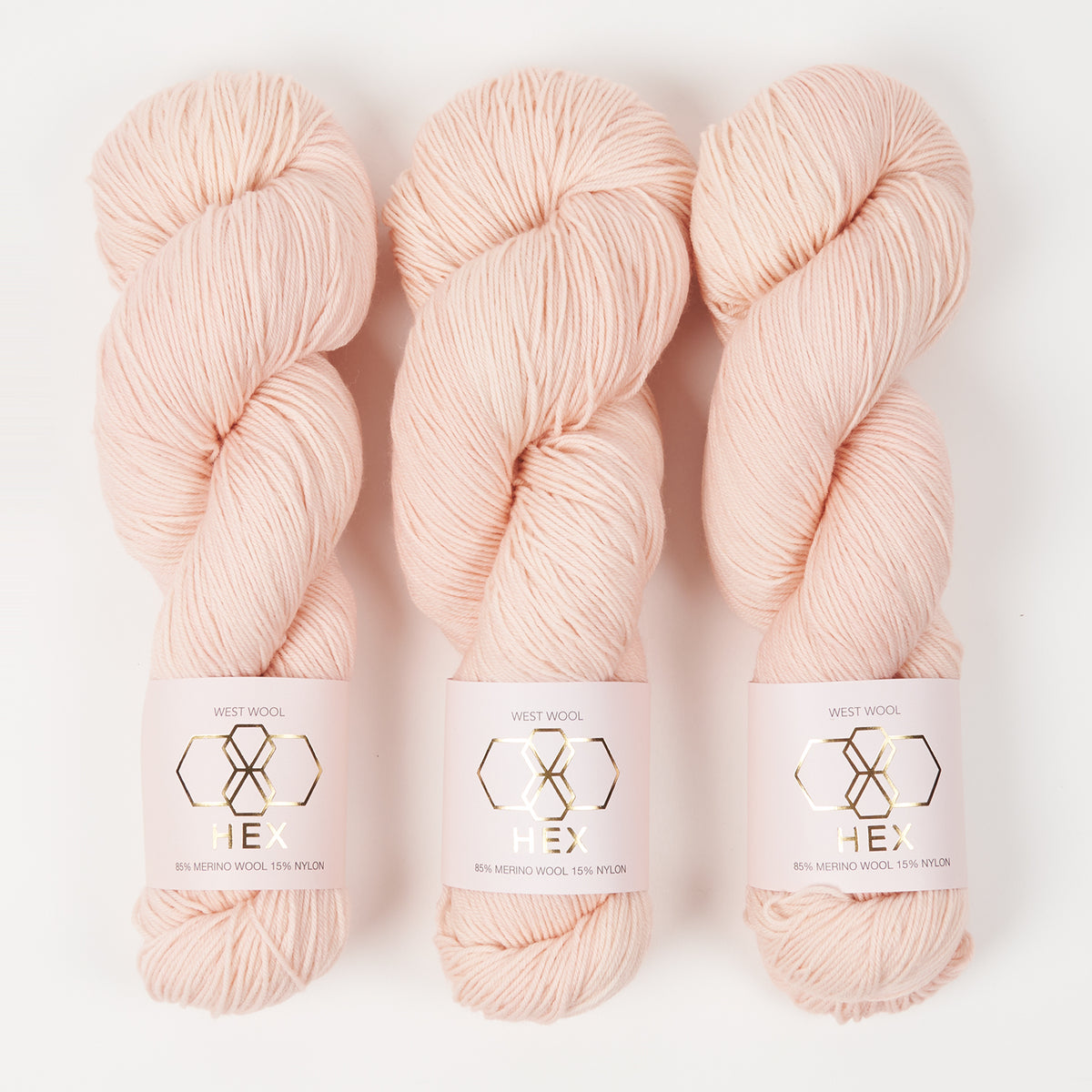 West Wool HEX - BALLET Merino wool Nylon Fingering pink peach Yarn