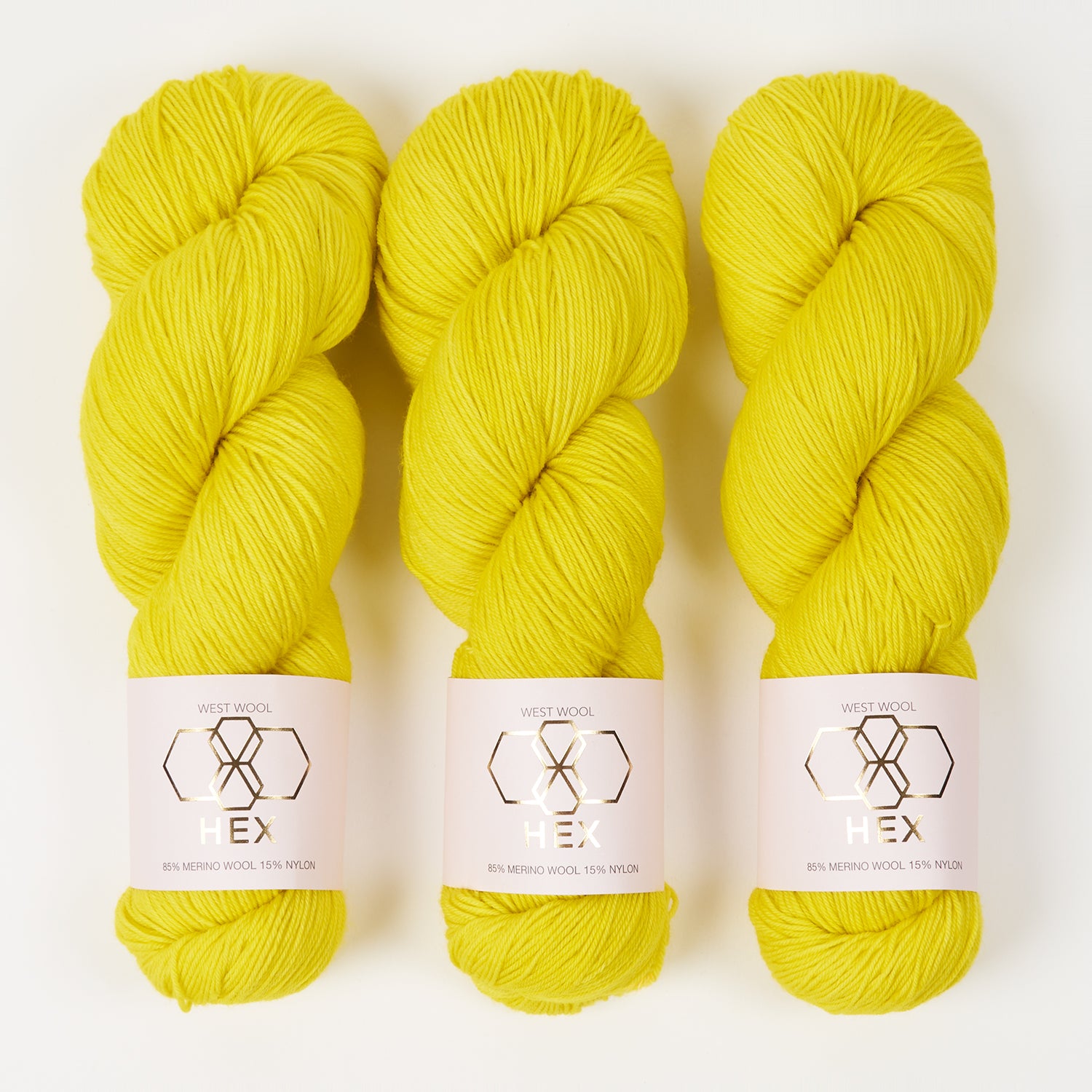 West Wool HEX - BIANCA Merino wool Nylon Fingering yellow Yarn