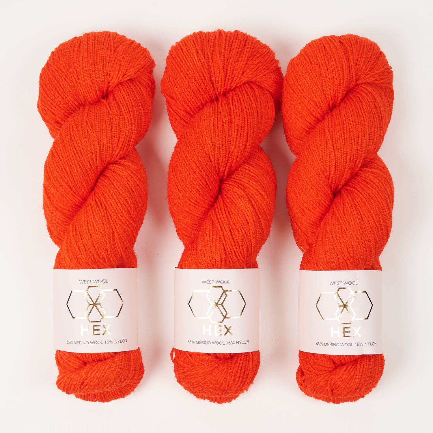 West Wool HEX - BOWIE Merino wool Nylon Fingering red orange Yarn