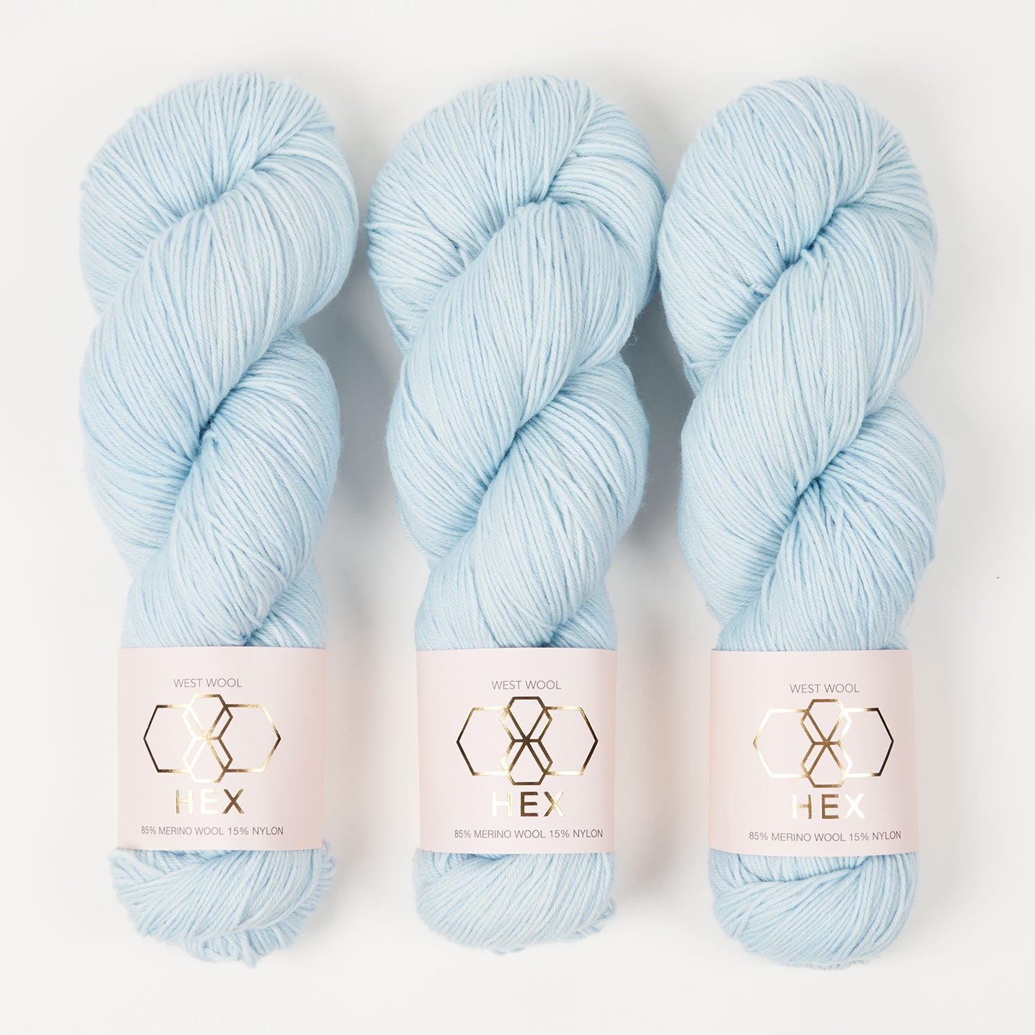 West Wool HEX - BUBBLE BATH Merino wool Nylon Fingering blue Yarn