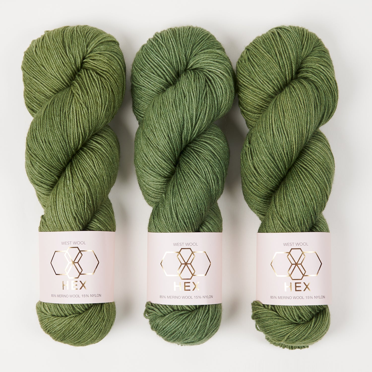 West Wool HEX - CAMP Merino wool Nylon Fingering green Yarn