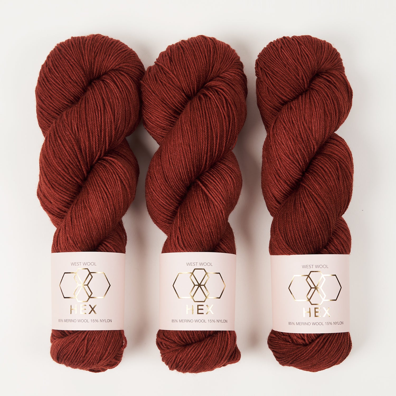 West Wool HEX - MID CENTURY Merino wool Nylon Fingering red Yarn