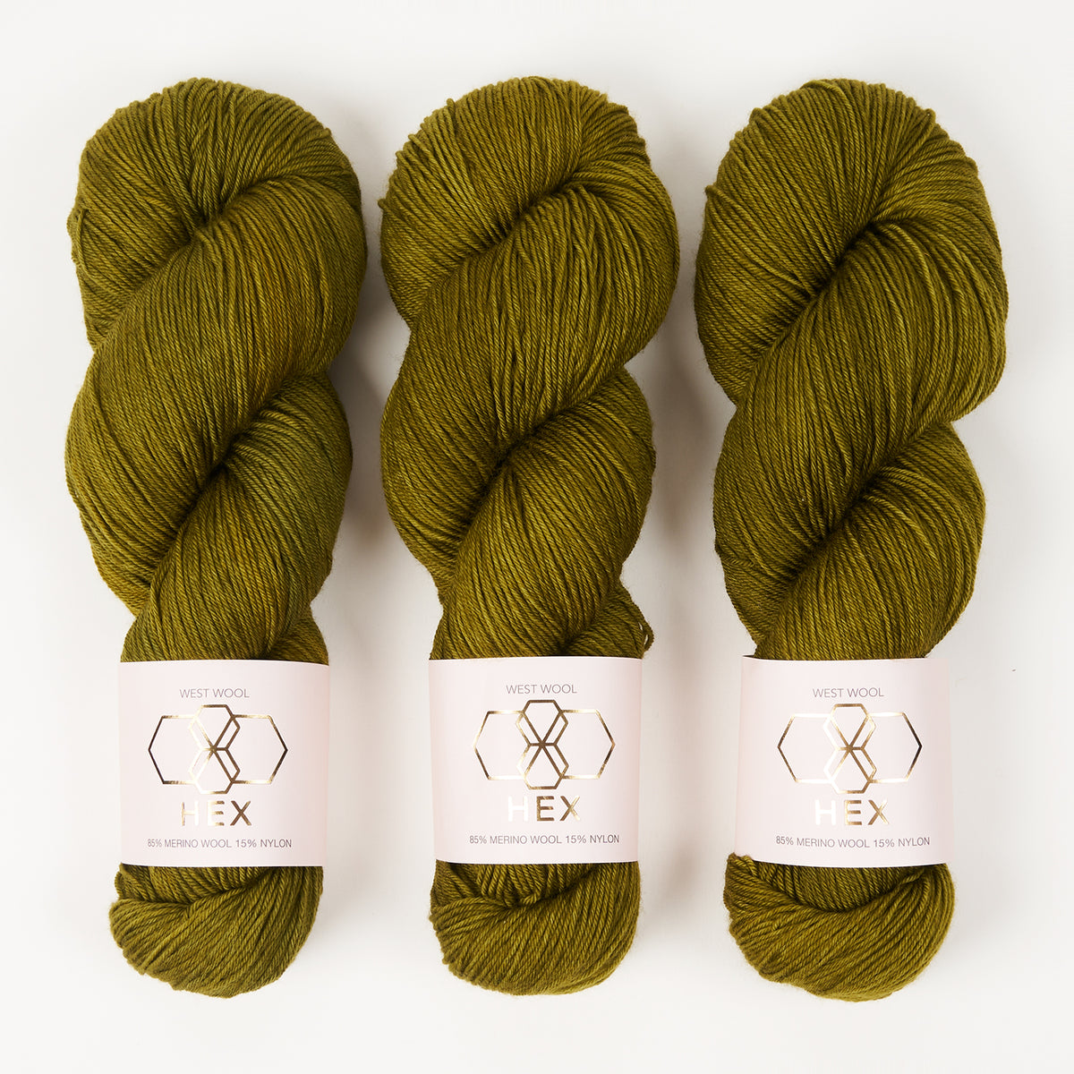 West Wool HEX - MURKY Merino wool Nylon Fingering green Yarn