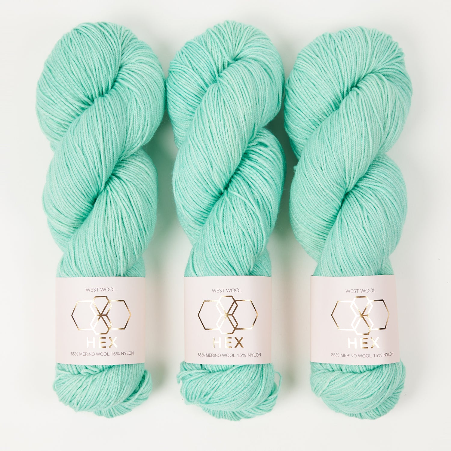 West Wool HEX - PISCES Merino wool Nylon Fingering turquoise Yarn