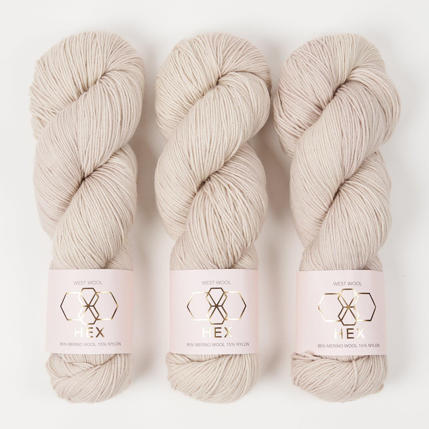 West Wool HEX - POODLE Merino wool Nylon Fingering white Yarn