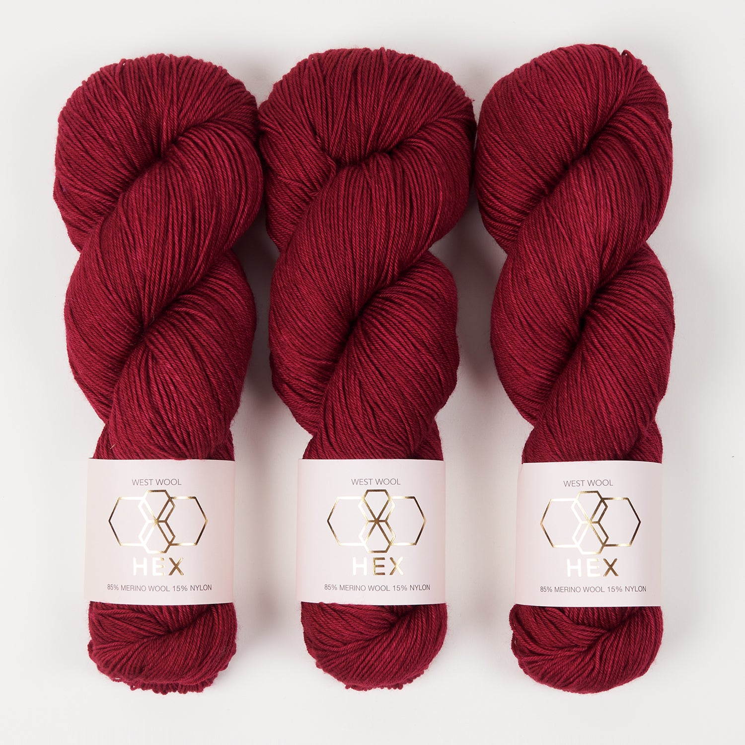 West Wool HEX - RAZZLE Merino wool Nylon Fingering red Yarn