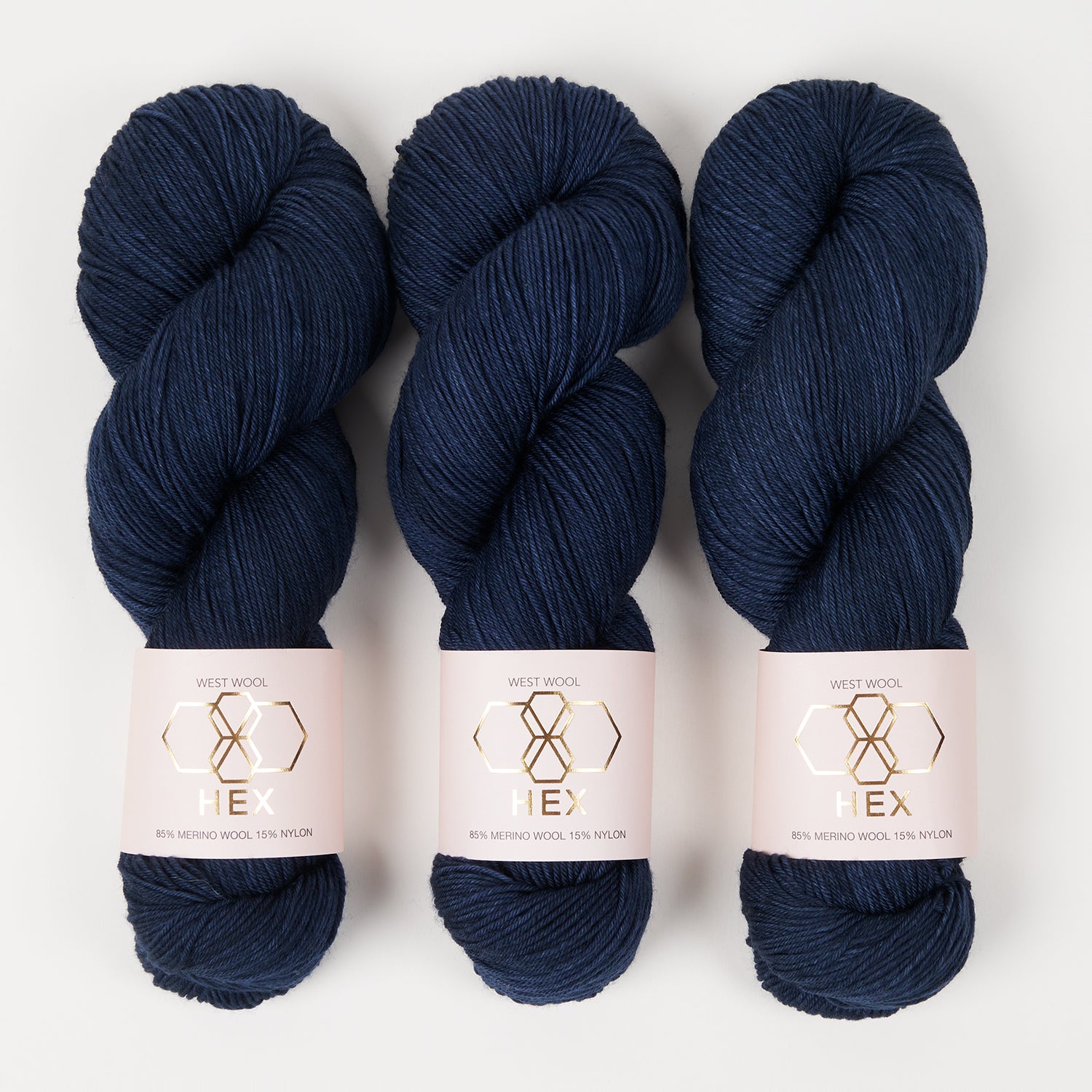 West Wool HEX - SHADOW Merino wool Nylon Fingering blue Yarn