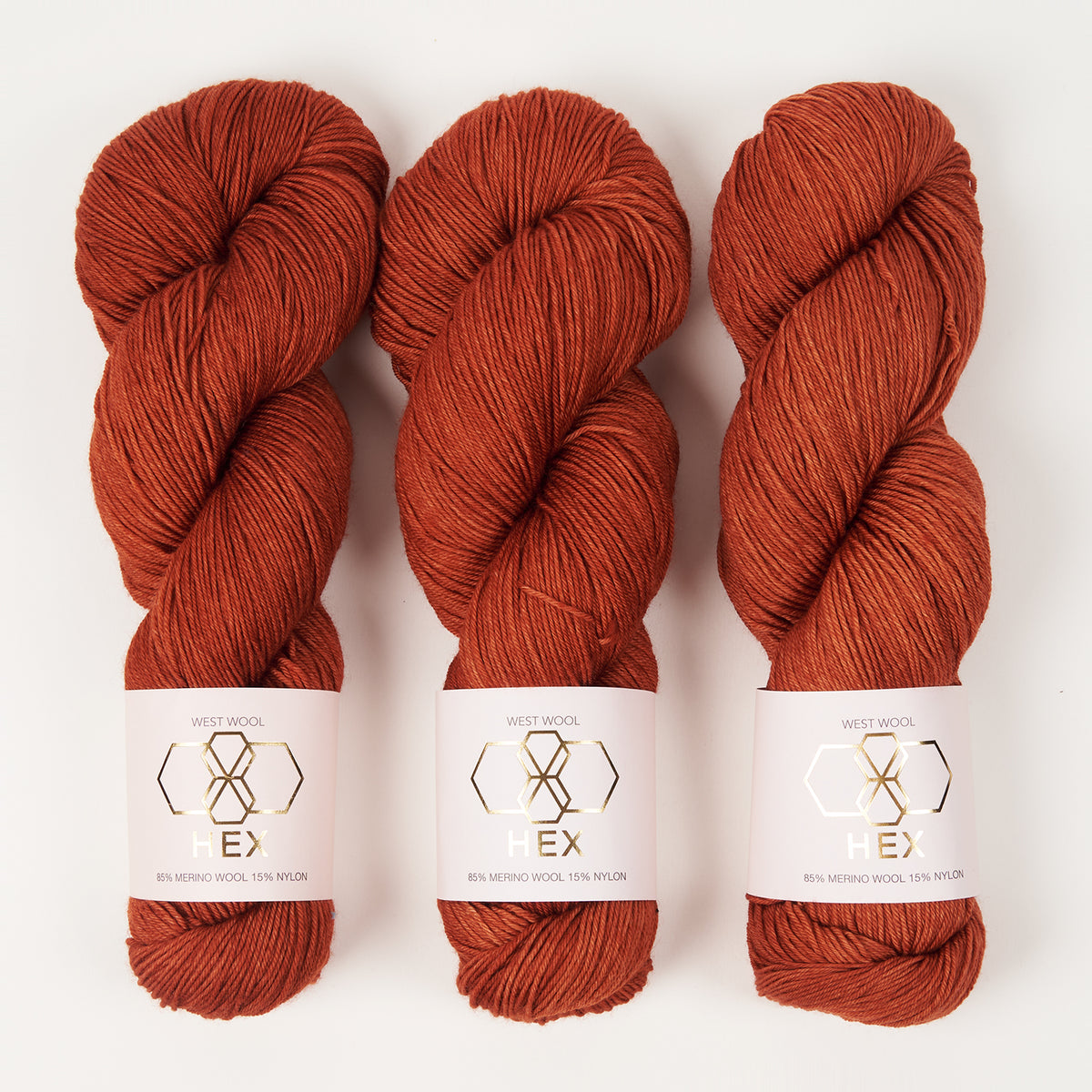 West Wool HEX - TERRACOTTA Merino wool Nylon Fingering brown red orange Yarn
