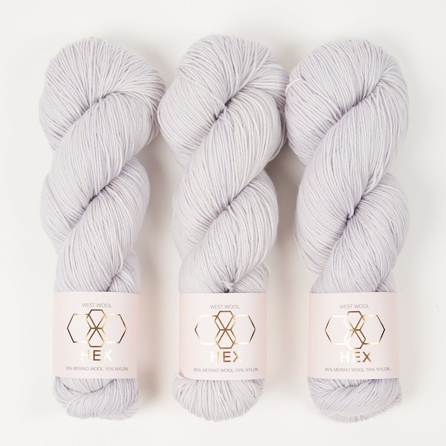 West Wool HEX - ICEDANCER Merino wool Nylon Fingering grey Yarn