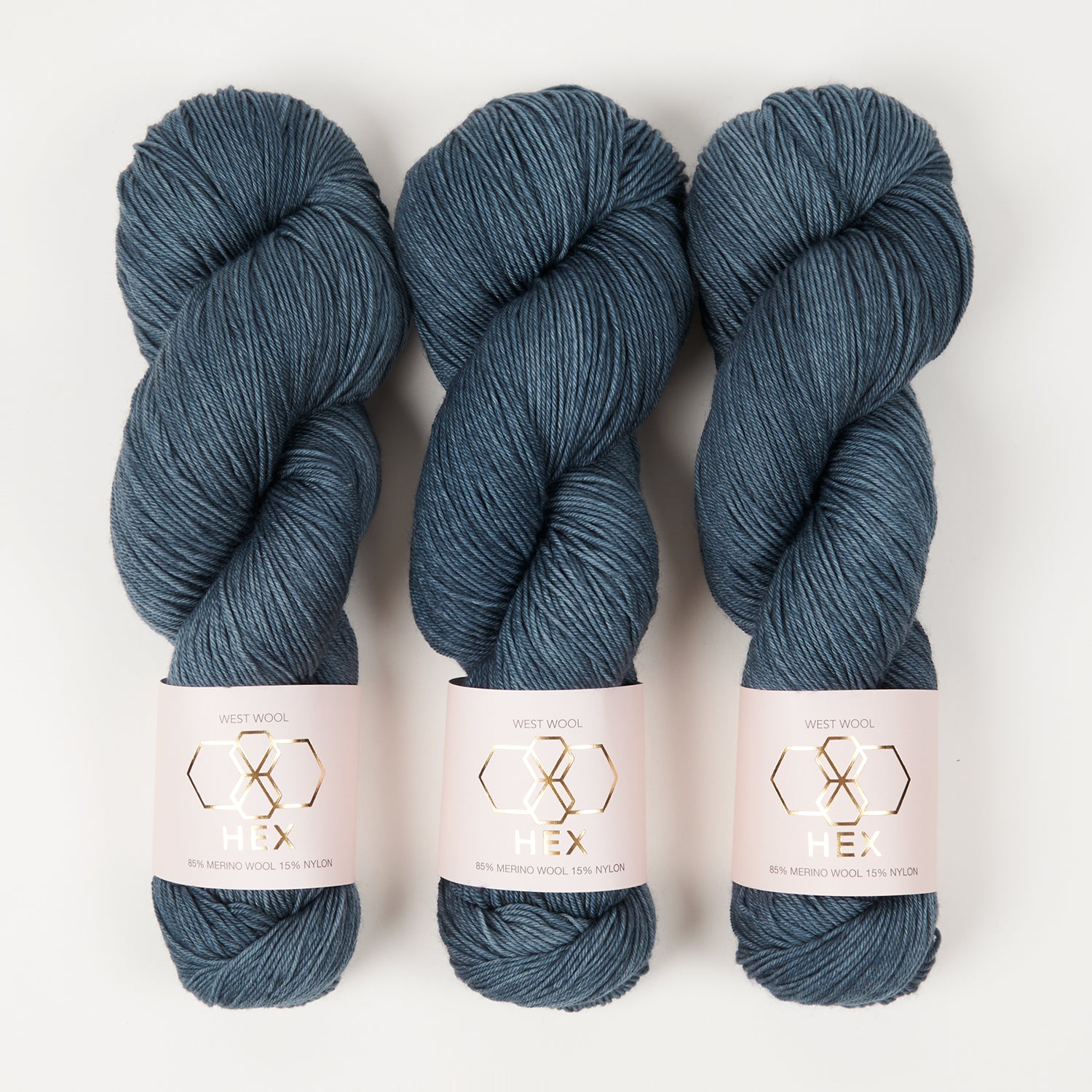 West Wool HEX - NIMBUS Merino wool Nylon Fingering blue Yarn