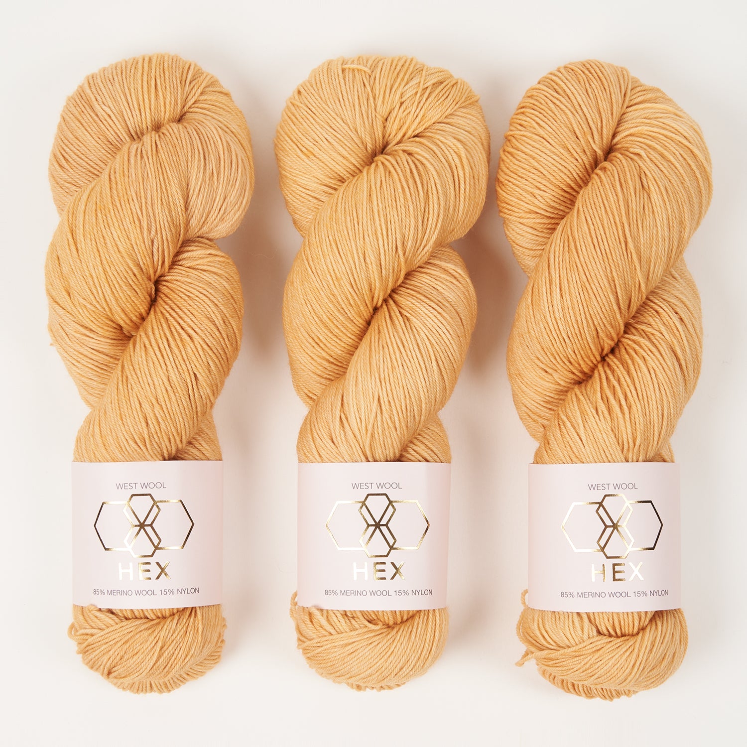 West Wool HEX - TARTLET Merino wool Nylon Fingering yellow Yarn