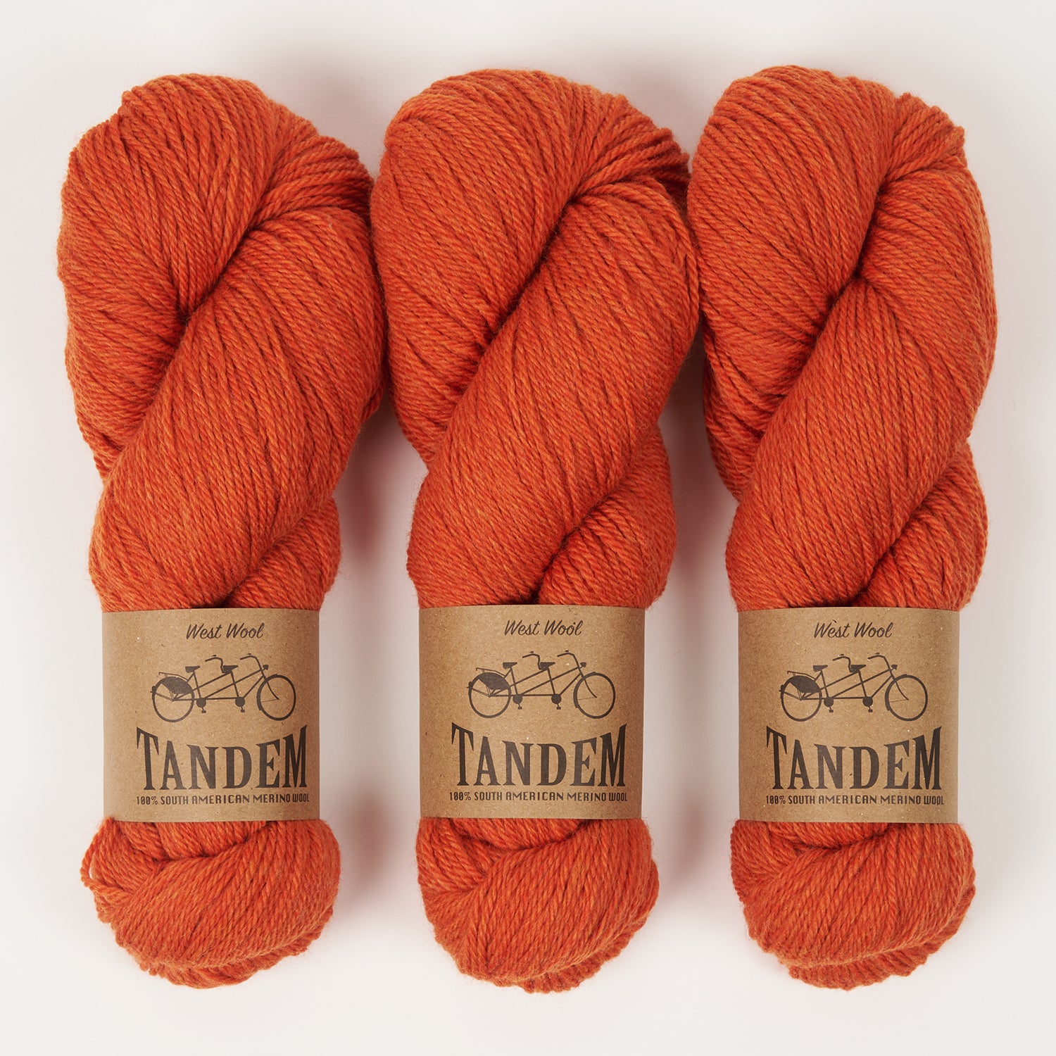 West Wool TANDEM - BLOOD ORANGE Merino wool DK orange Yarn