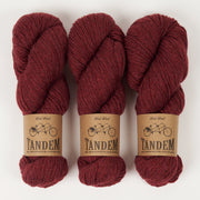 West Wool TANDEM - BORDEAUX Merino wool DK red Yarn