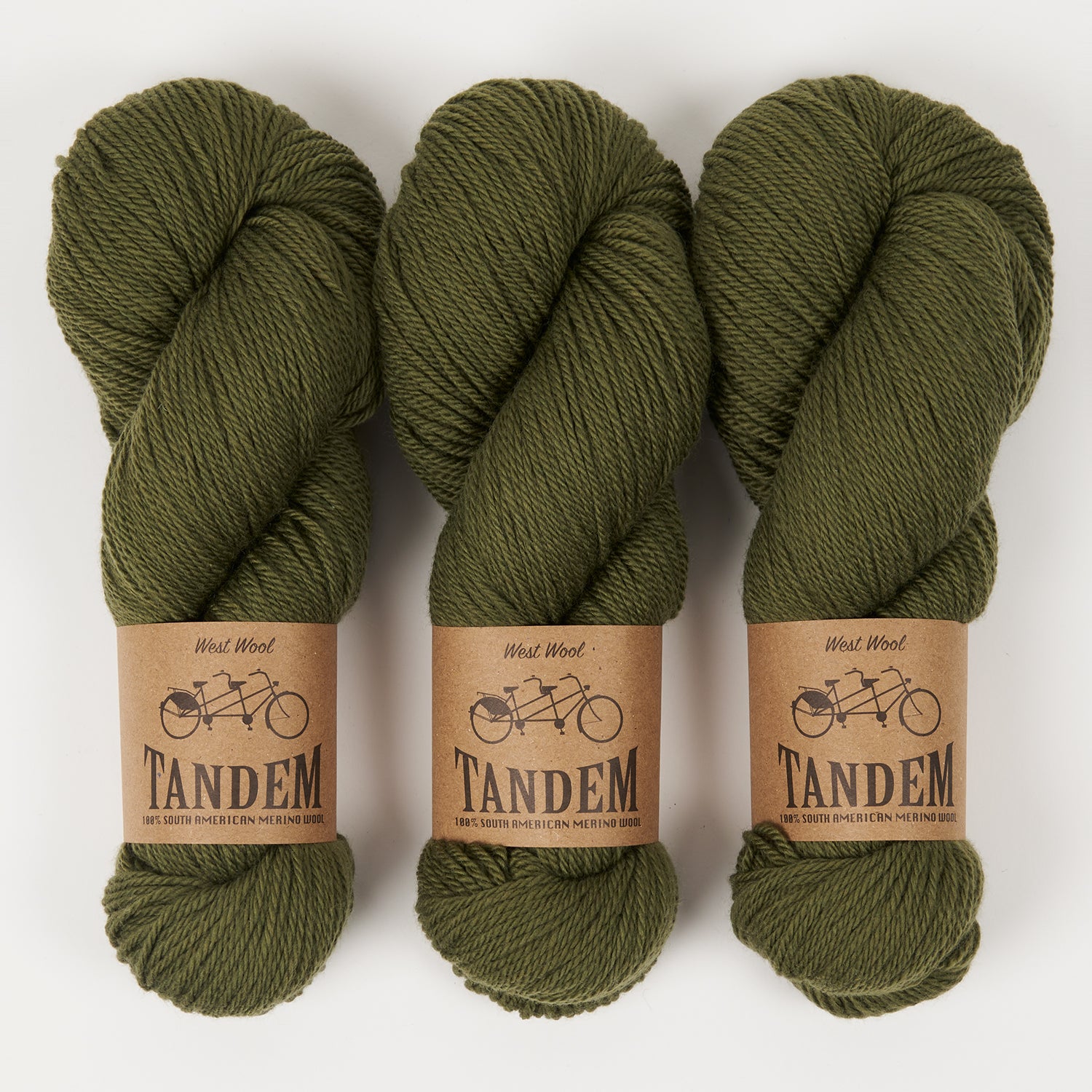 West Wool TANDEM - CONIFER Merino wool DK green Yarn