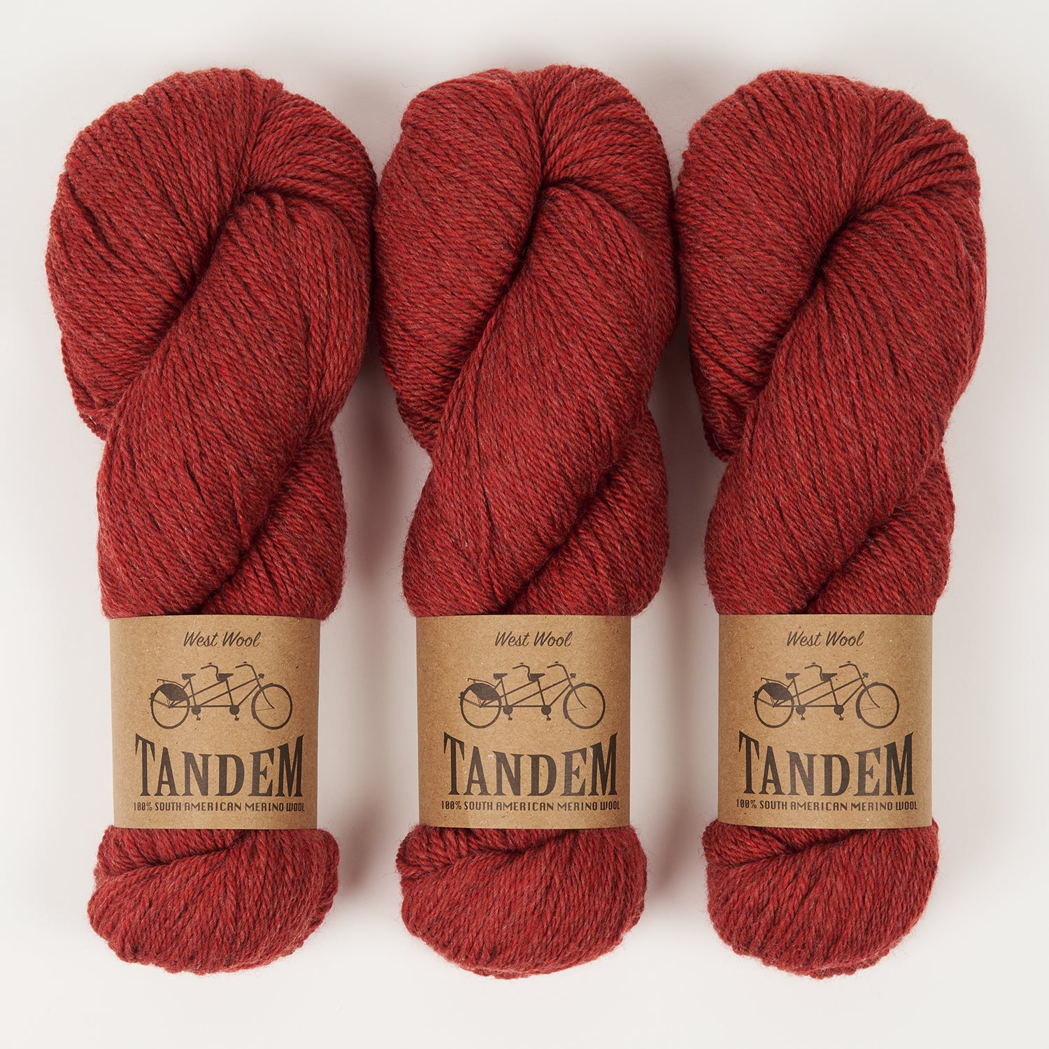 West Wool TANDEM - CRIMSON Merino wool DK red Yarn
