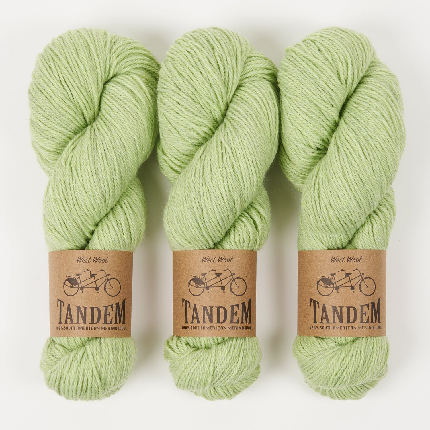 West Wool TANDEM - CUCUMBER Merino wool DK green Yarn