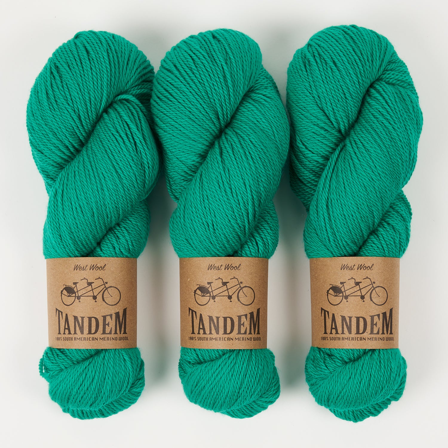 West Wool TANDEM - EMERALD Merino wool DK green Yarn