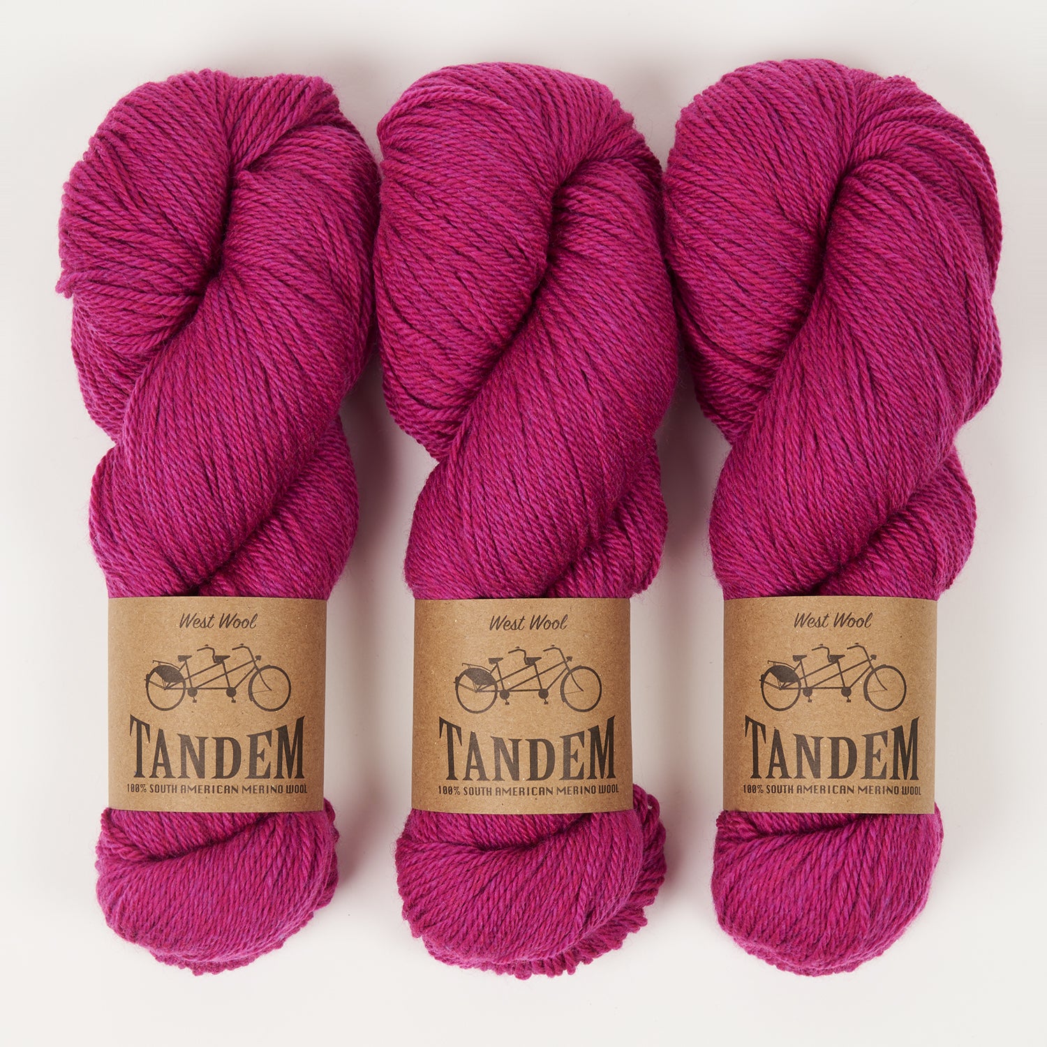 West Wool TANDEM - MAGENTA Merino wool DK pink Yarn