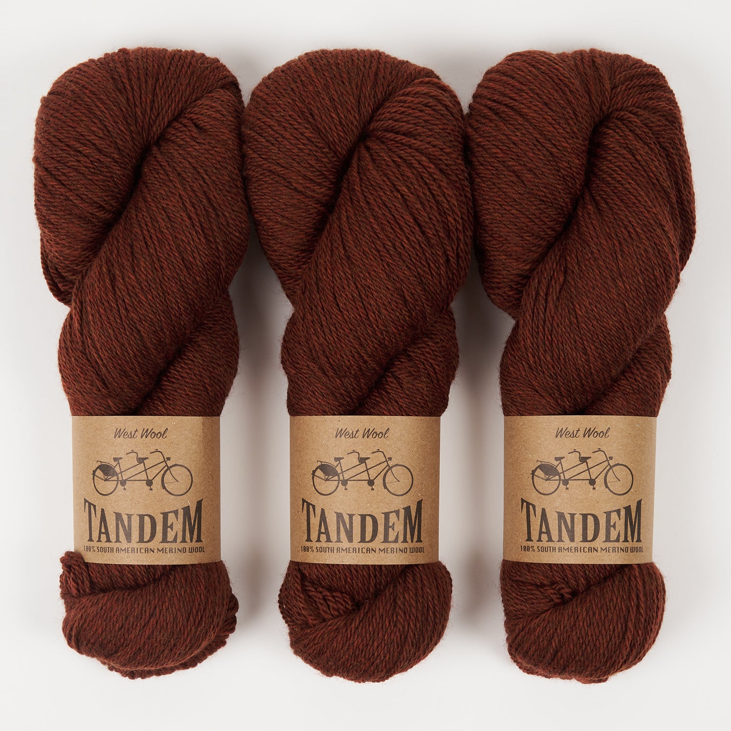 West Wool TANDEM - MAHOGANY Merino wool DK brown Yarn
