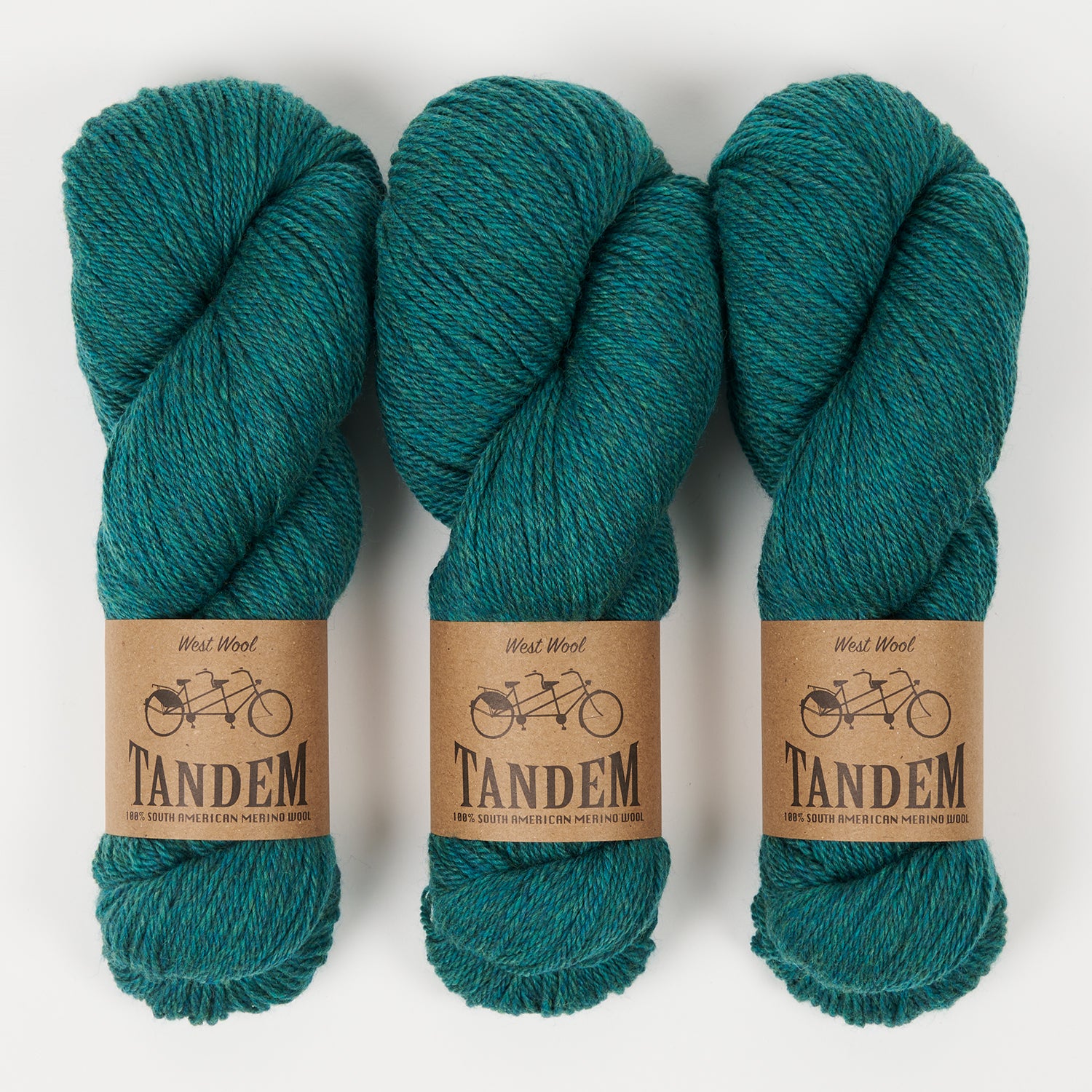 West Wool TANDEM - MALLARD Merino wool DK green blue Yarn