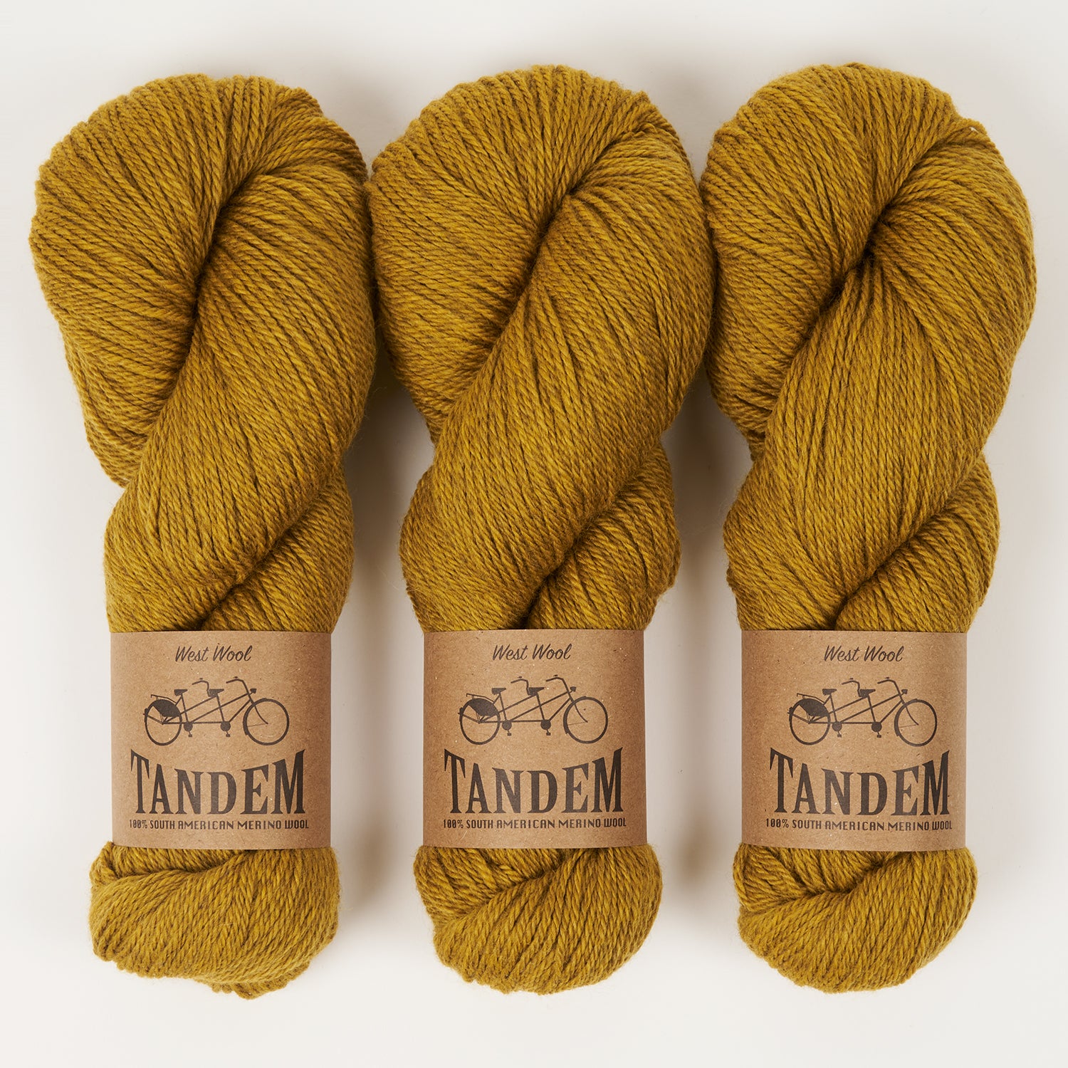 West Wool TANDEM - OCHRE Merino wool DK yellow Yarn